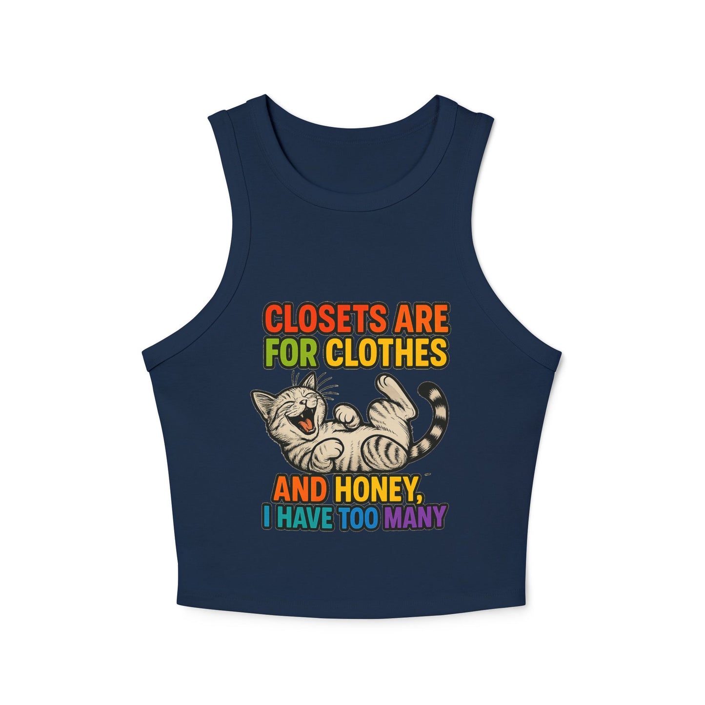 Pride Tank Top Funny Cat Love Women's Racer Tank Top - 'Closets Are For Clothes'