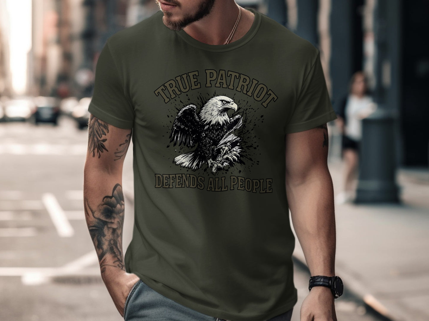 True Patriot Defends All People Graphic Tee