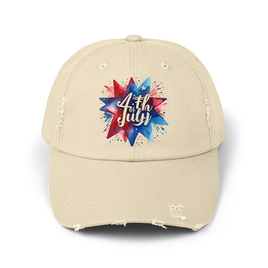 4th of July Unisex Distressed Cap - Celebratory Style for Summer Adventures