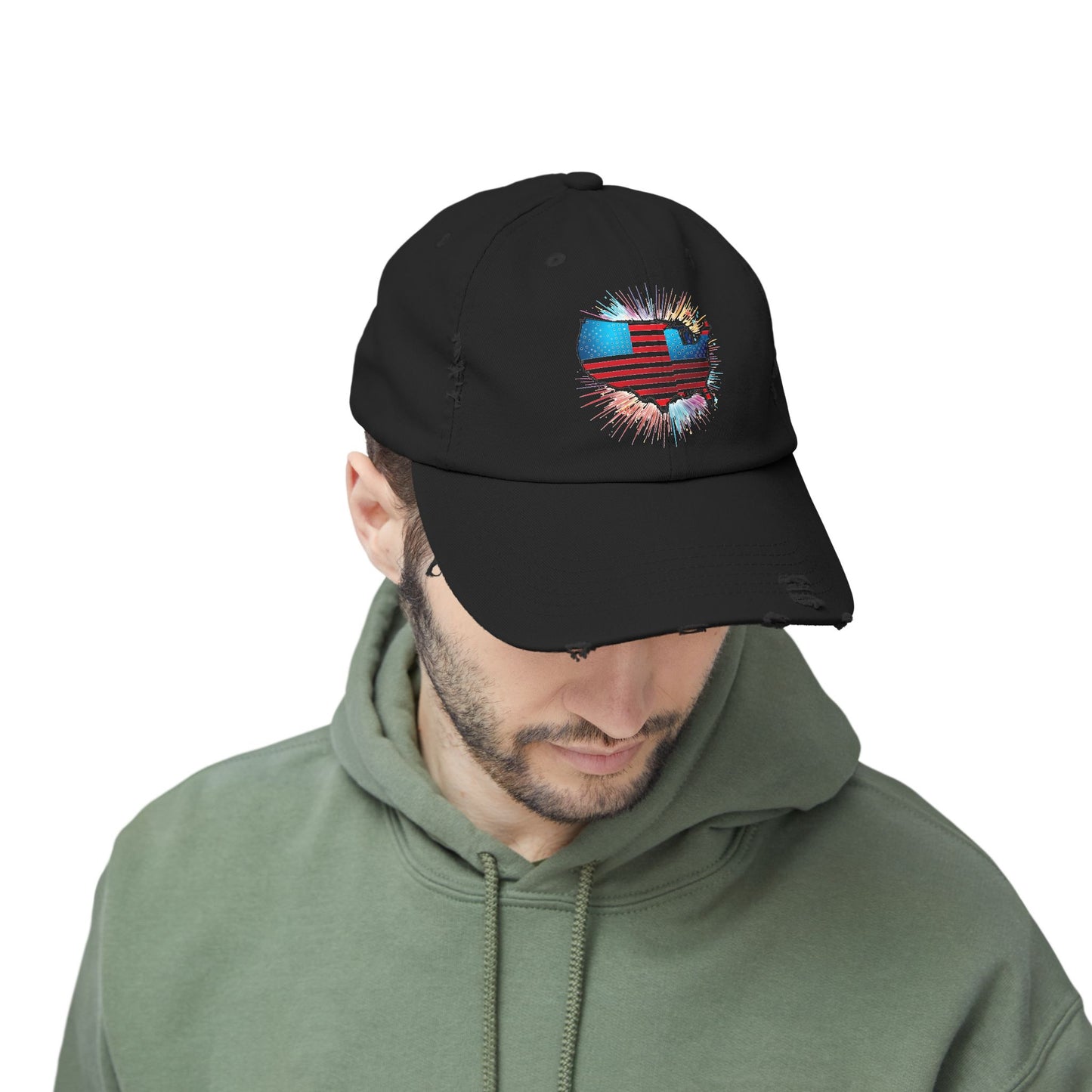 Unisex Distressed Cap with Texas Flag Design - Perfect for Festivals and Casual Outings