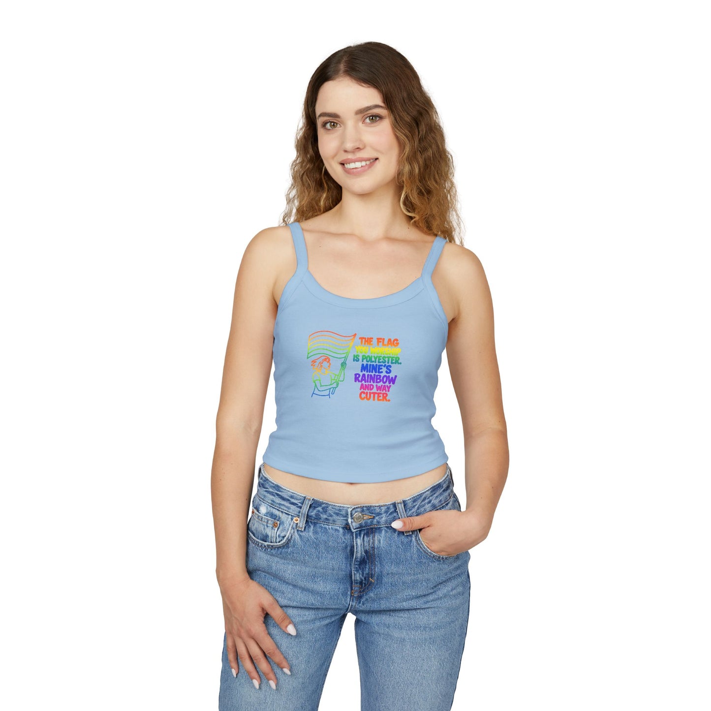 high quality Pride Rainbow Graphic Women's Spaghetti Strap Tank Top