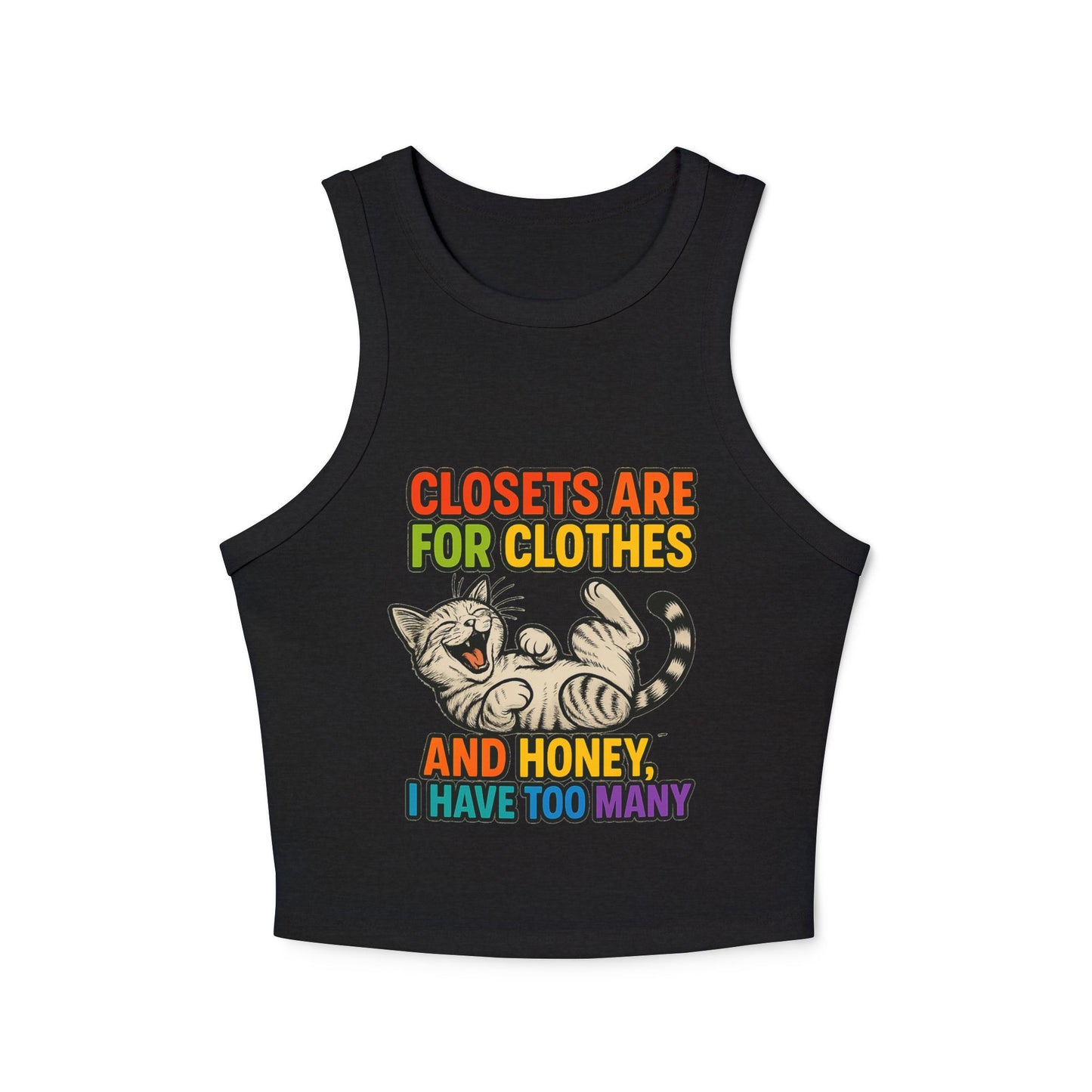 Pride Tank Top Funny Cat Love Women's Racer Tank Top - 'Closets Are For Clothes'