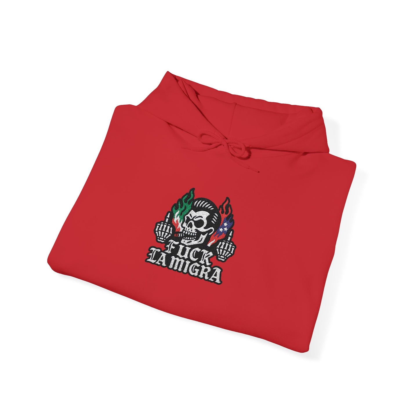 Fuck La Migra Embroidery Hoodie Anto Trump Hoodie Unisex Heavy Blend™ Hooded Sweatshirt