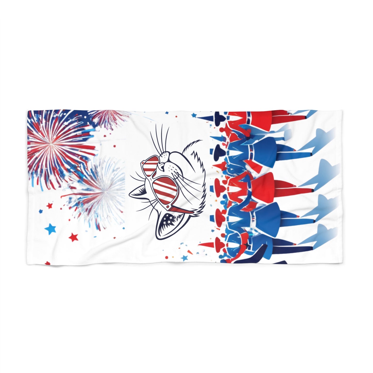4th july towel Patriotic Cat Beach Towel, Fun Independence Day Towel, Summer Pool Accessory, Gift for Cat Lovers, Outdoor Beach Gear