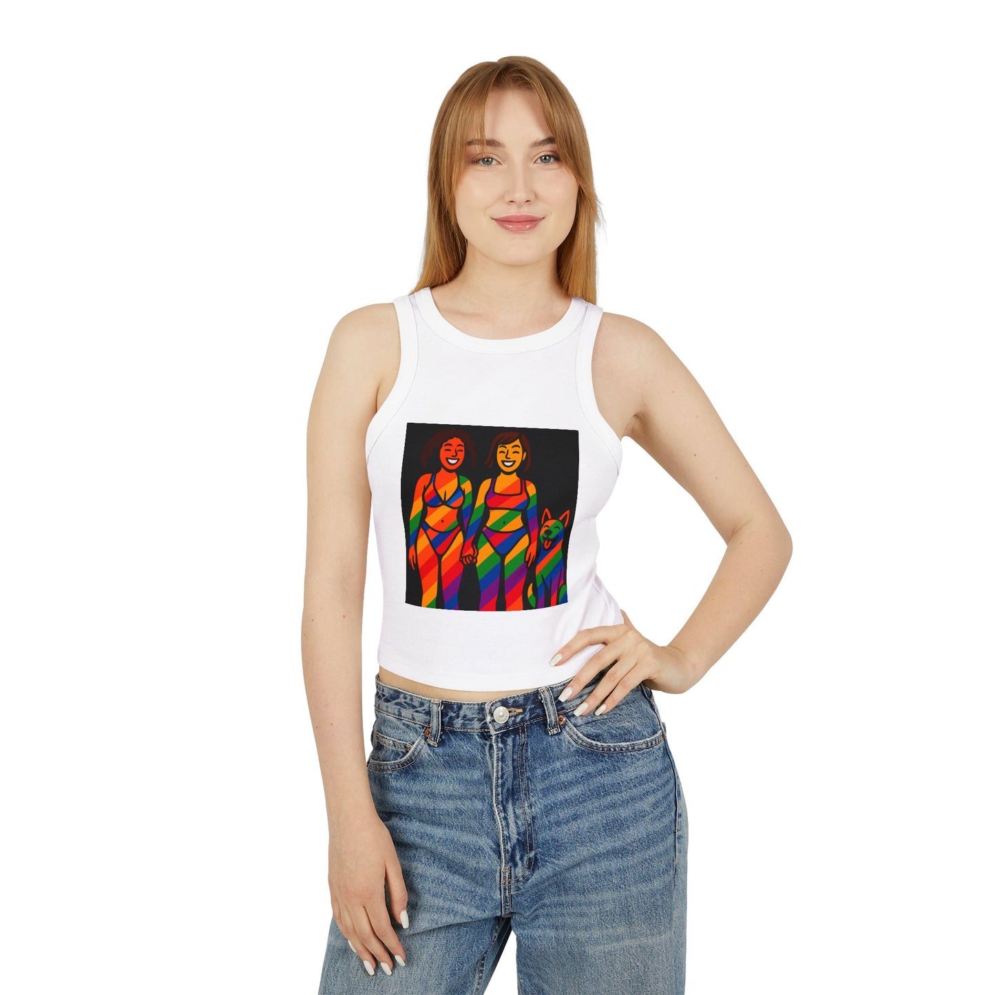 Pride tank top Vibes Women's Racer Tank Top, LGBTQ+ Apparel, Summer Stylish Top, Confidence Boost, Pride Month Fashion, Casual Wear