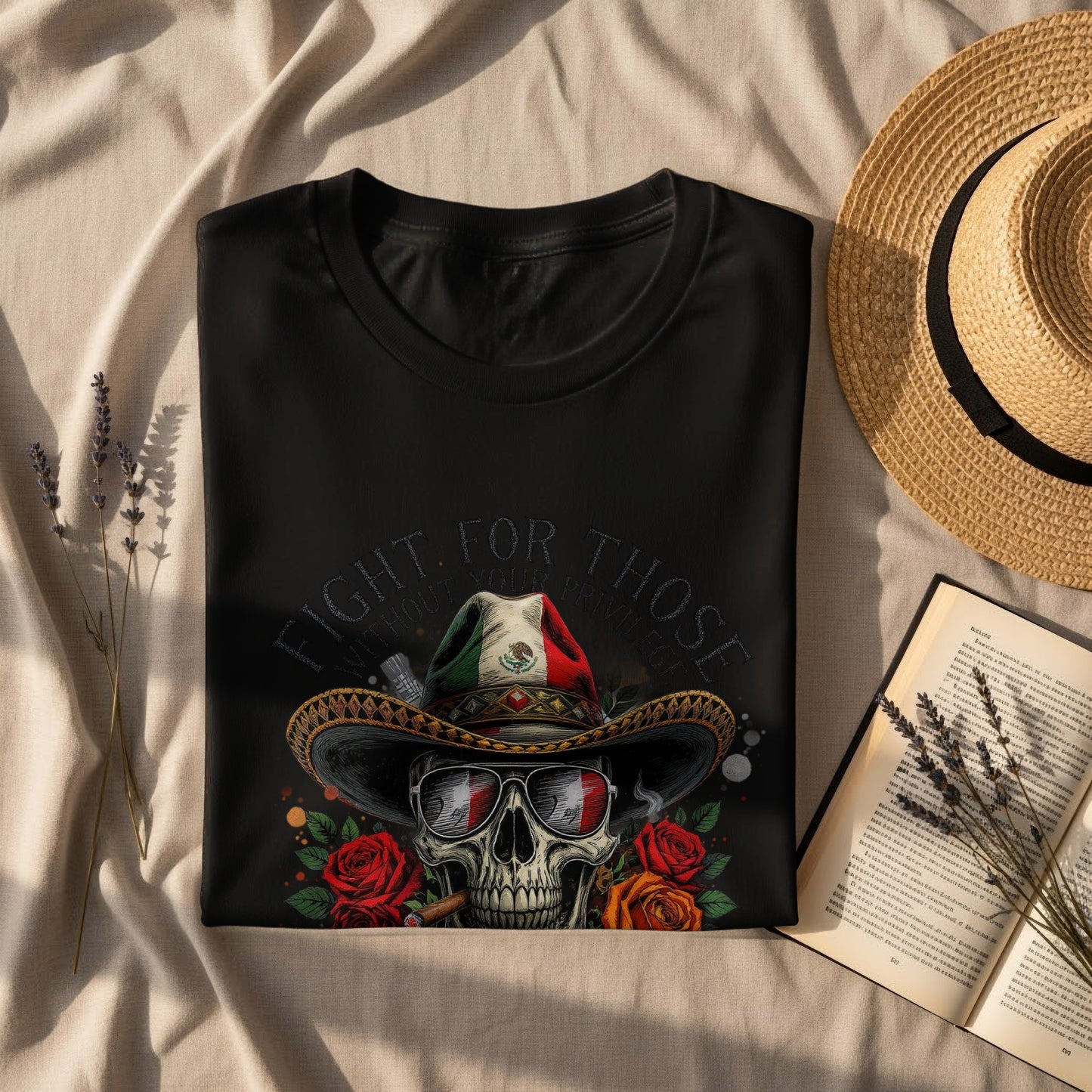 Fight for Those Skull and Mexican Hat T-Shirt product