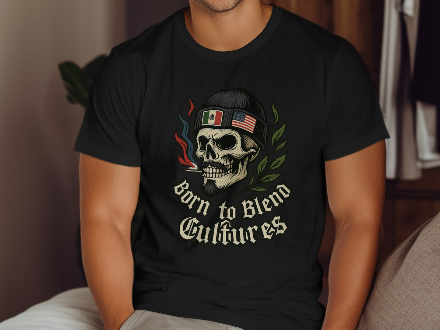 Born to Blend Cultures Skull Graphic Tee product