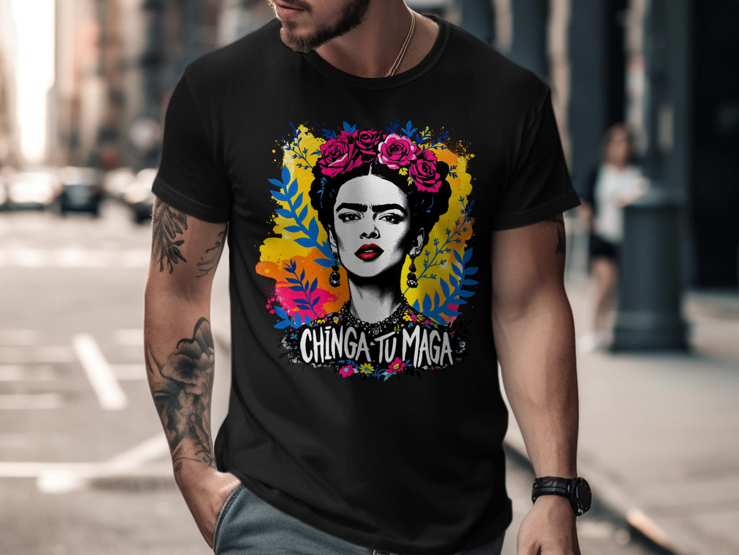Colorful Artistic Graphic Tee Chinga Tu Maga product type