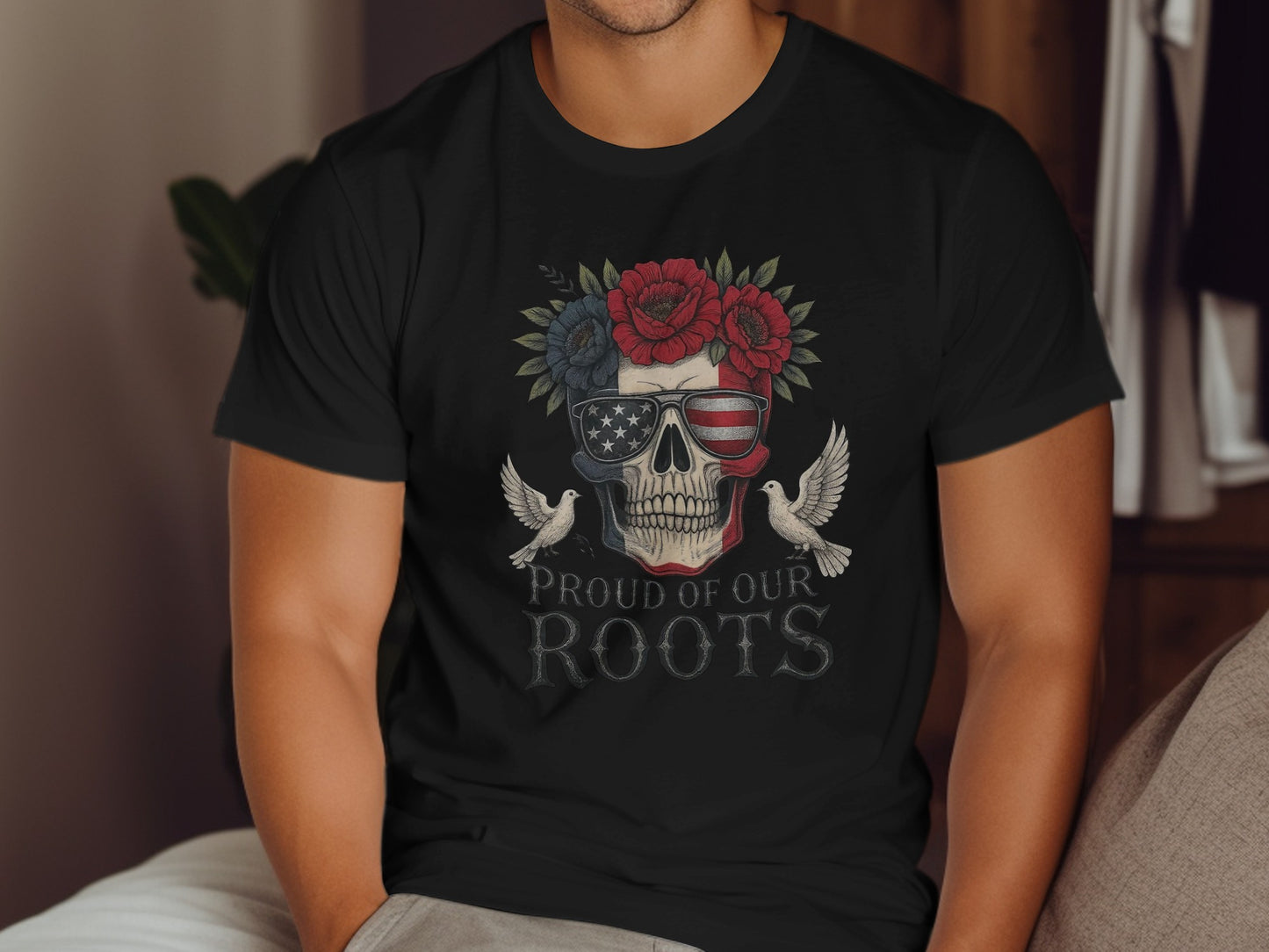 Proud of Our Roots Skull Graphic T-shirt product type