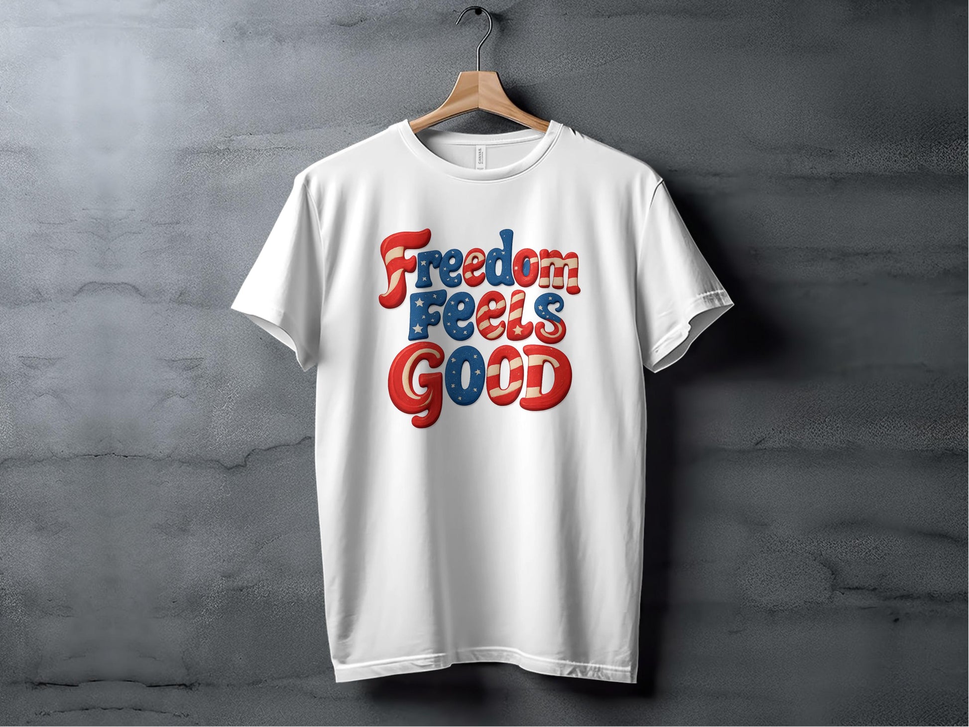 Freedom Feels Good Graphic White Tee Shirt product type