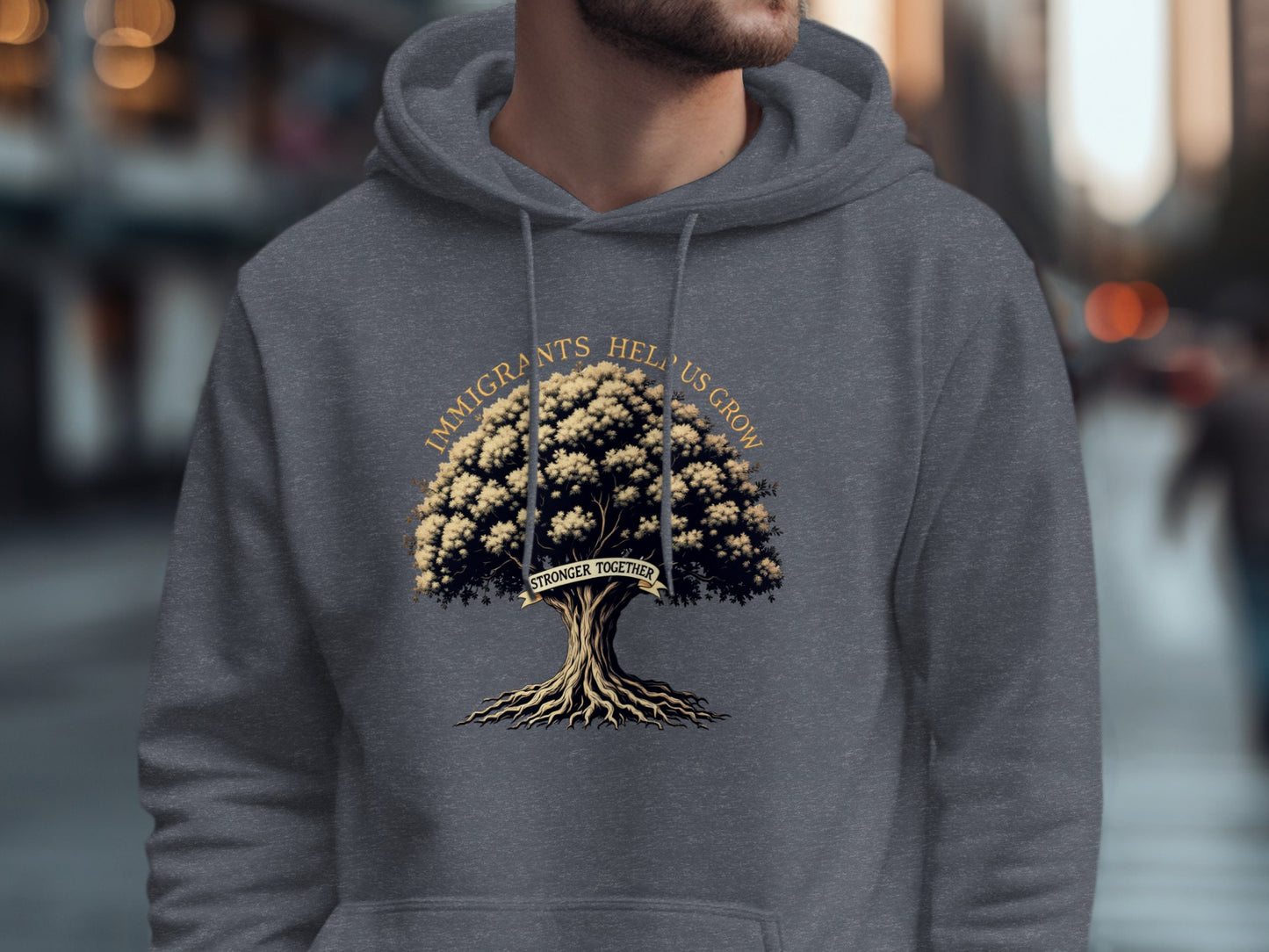 Immigrants Help Us Grow Tree Hoodie product