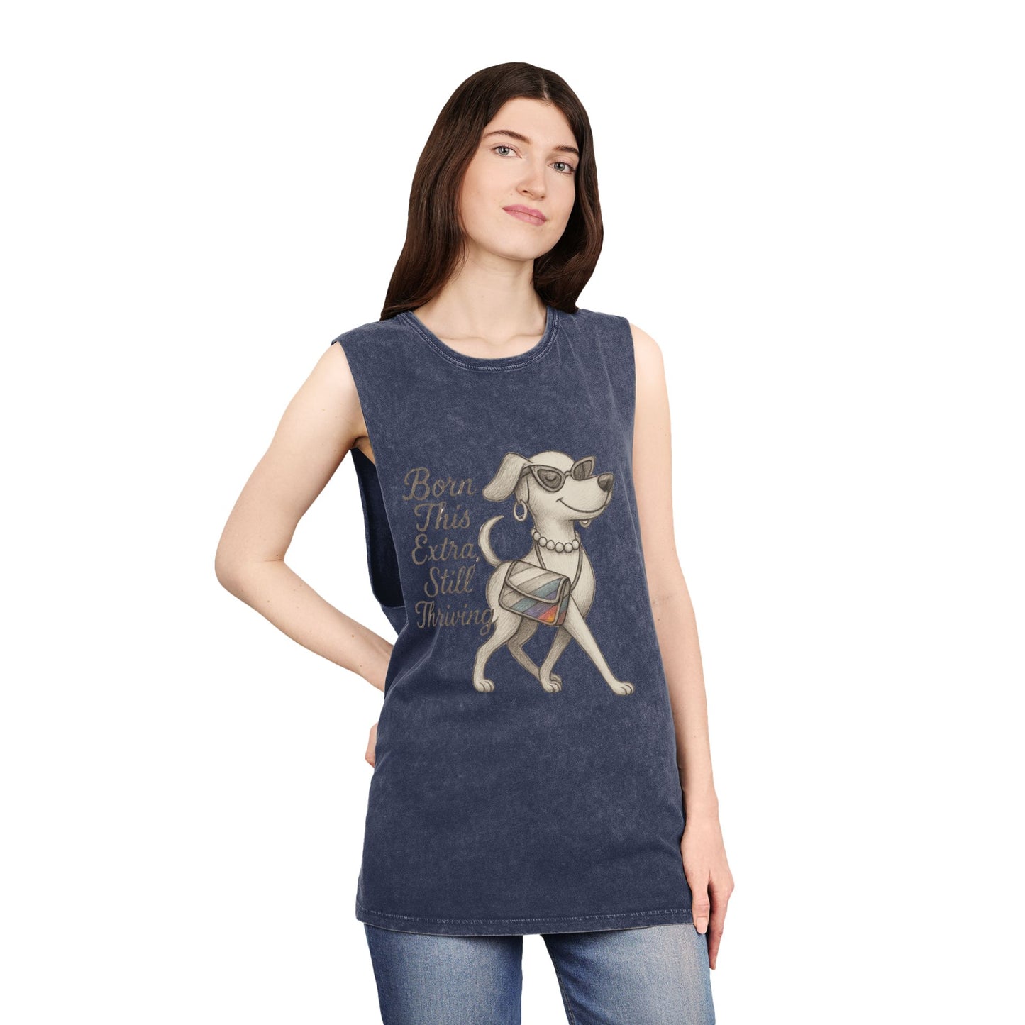 Born Extra Still Thriving Unisex Stonewash Tank Top
