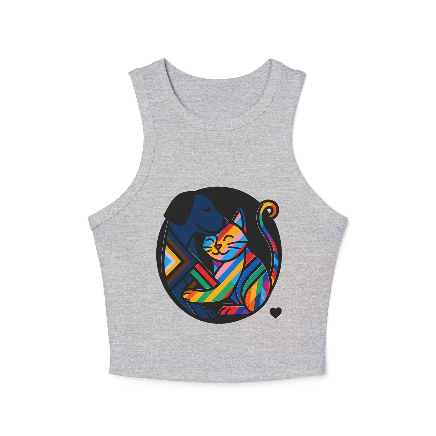 Pride tank top Colorful Animal Love Women's Racer Tank Top - Cute Cat and Dog Design