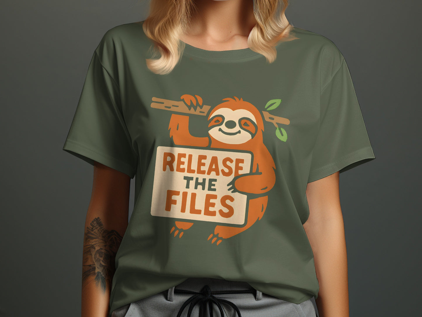 Release The Files Funny Sloth Graphic T-Shirt product