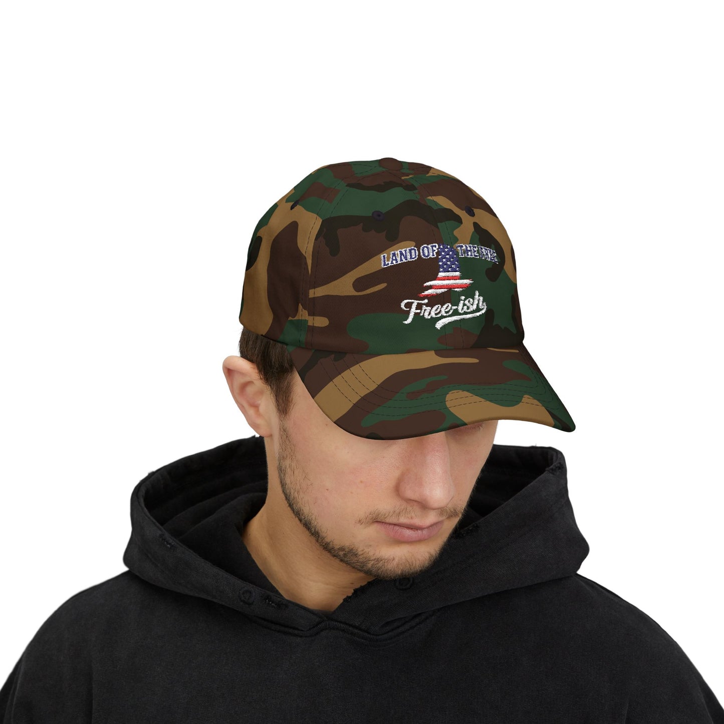 4th of July Embroidery Hat 'Land of the Free' Design | Patriotic Hat, Gift for Dads, Casual Wear, Freedom Cap, Summer Accessory