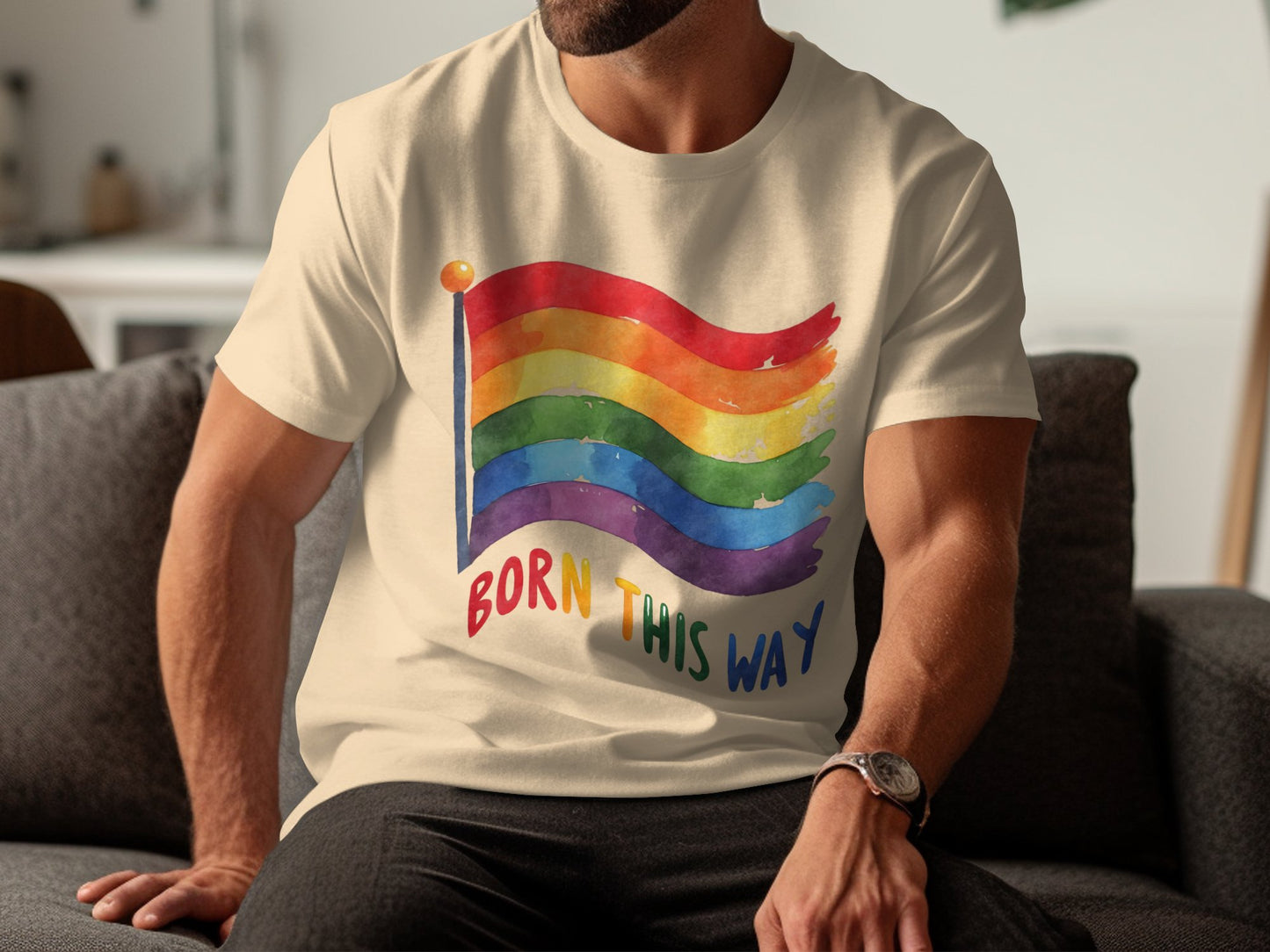 Born This Way Rainbow Flag Men's T-shirt product