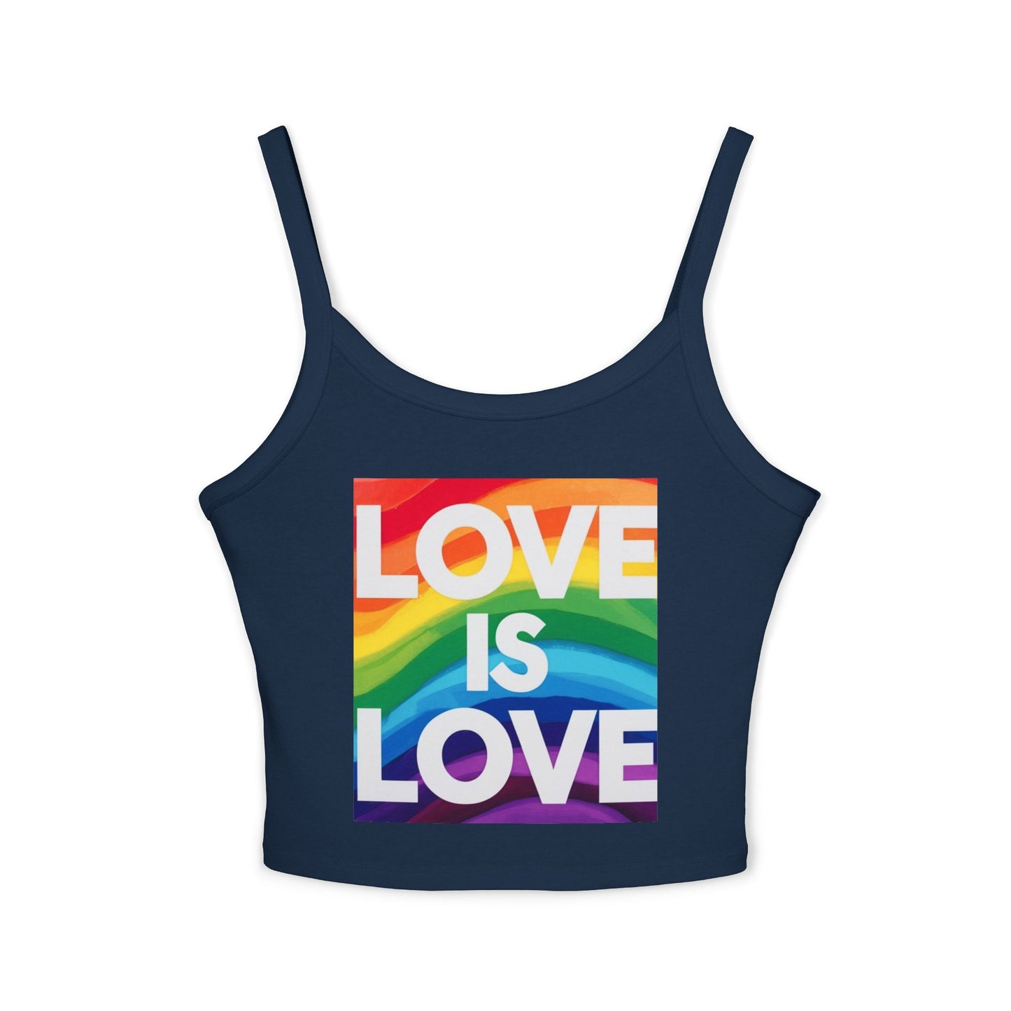 Pride tank top Rainbow Love Is Love Spaghetti Strap Tank Top