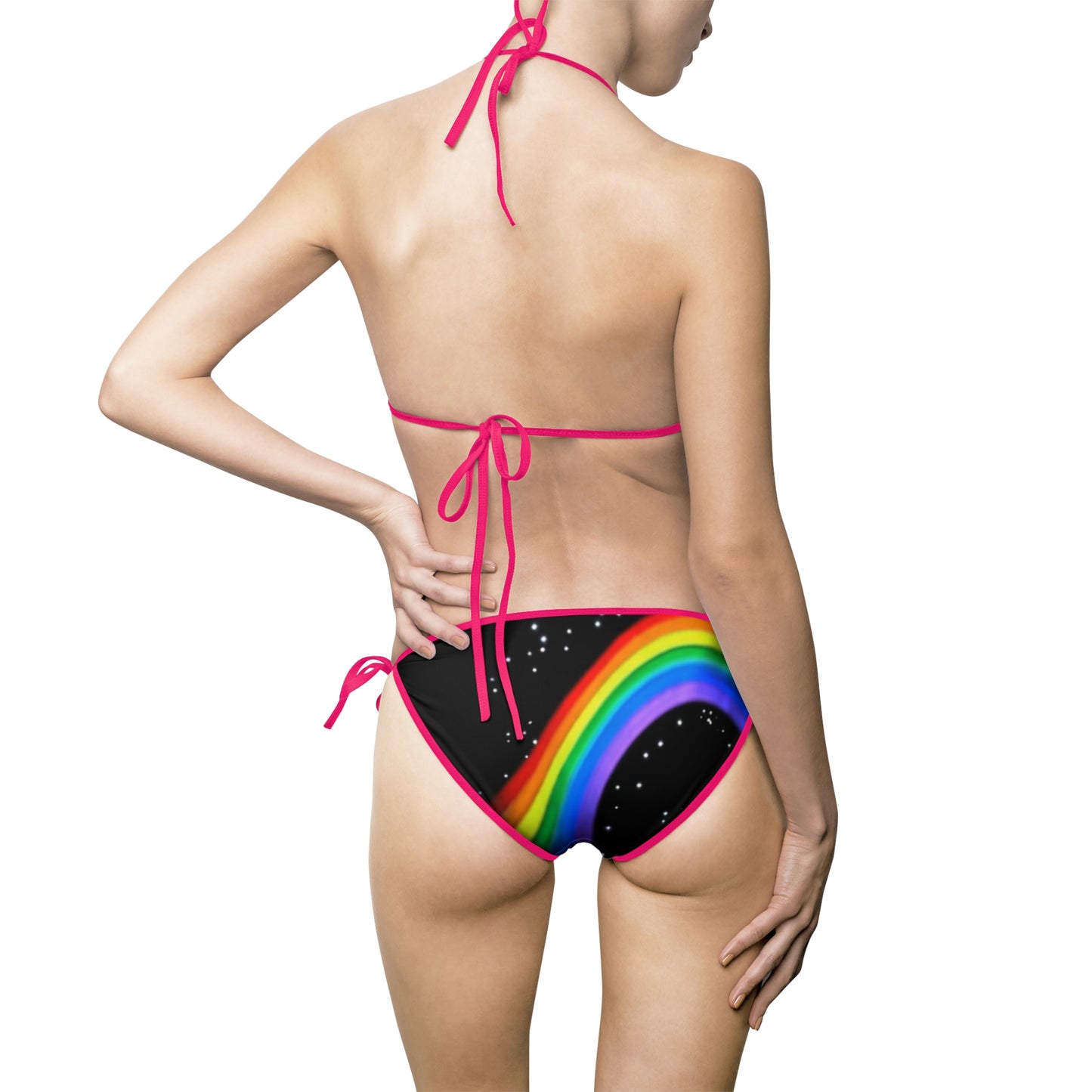 Frida calo pride Vibrant Women's Bikini Swimsuit - Beachwear, Summer Fun, Pool Party, Rainbow Design, Trendy Swimwear