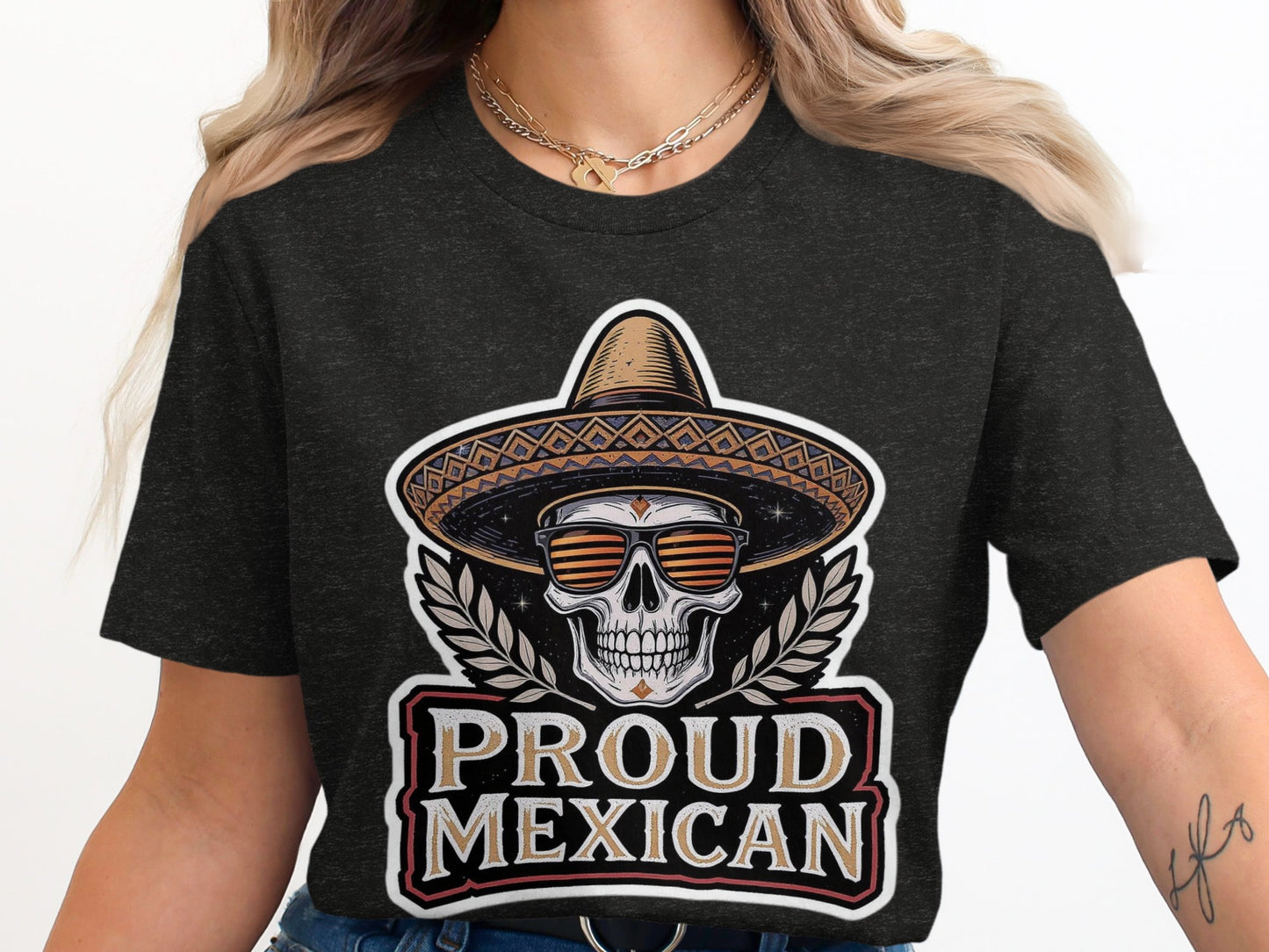 Proud Mexican Skull Graphic T-Shirt product type