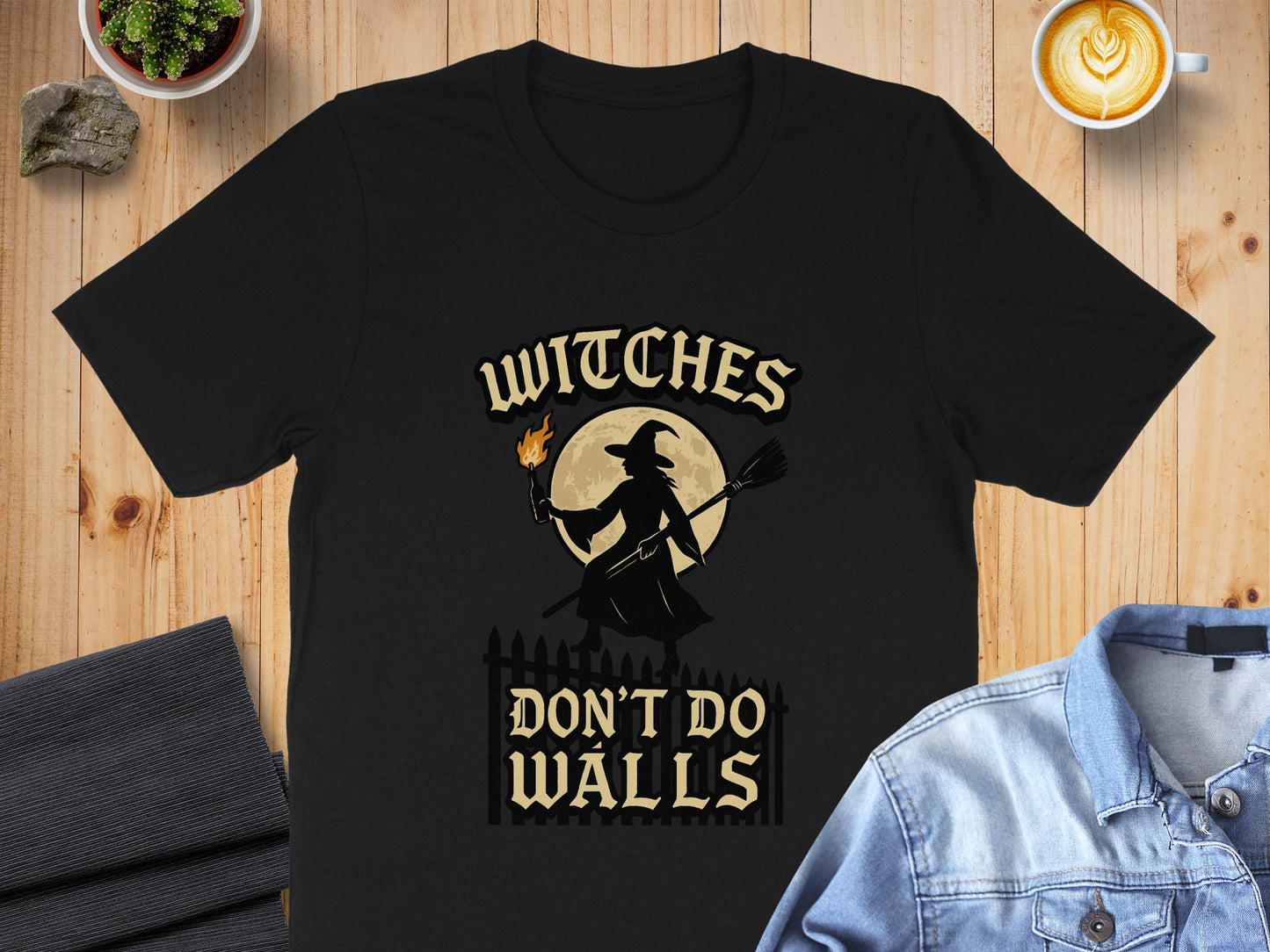 Witches Don't Do Walls Halloween T-Shirt product