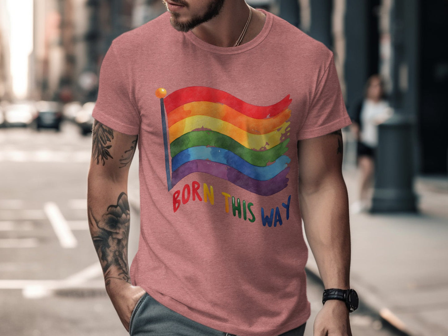 Born This Way Rainbow Flag Graphic T-shirt product