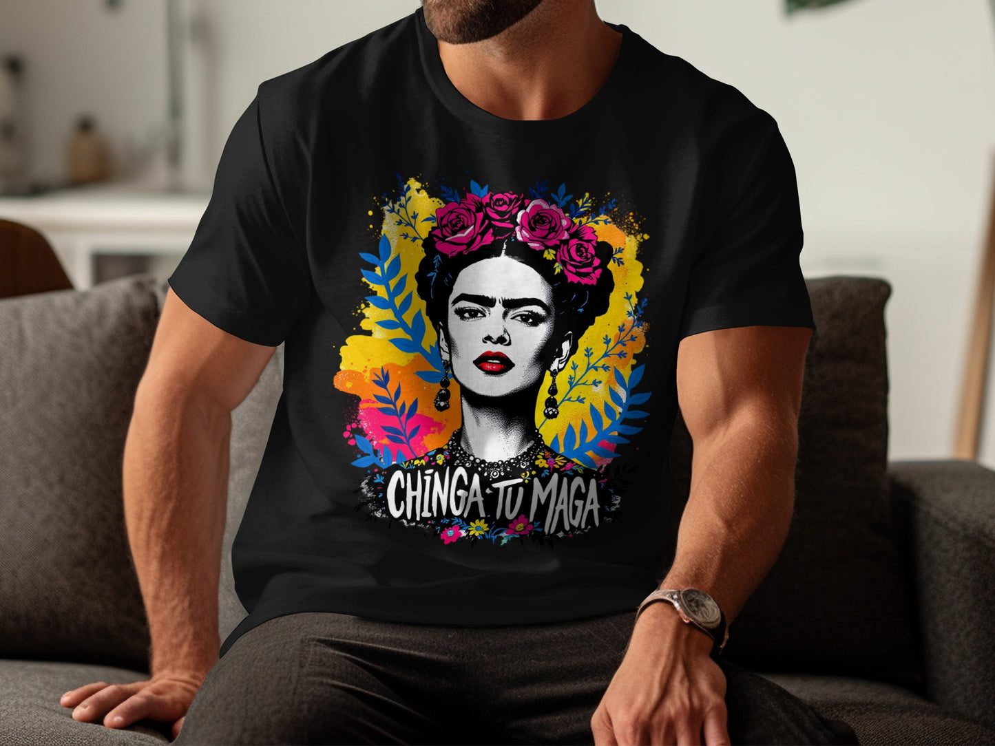 Vibrant Frida Kahlo Chinga Tu Maga Graphic T-shirt product