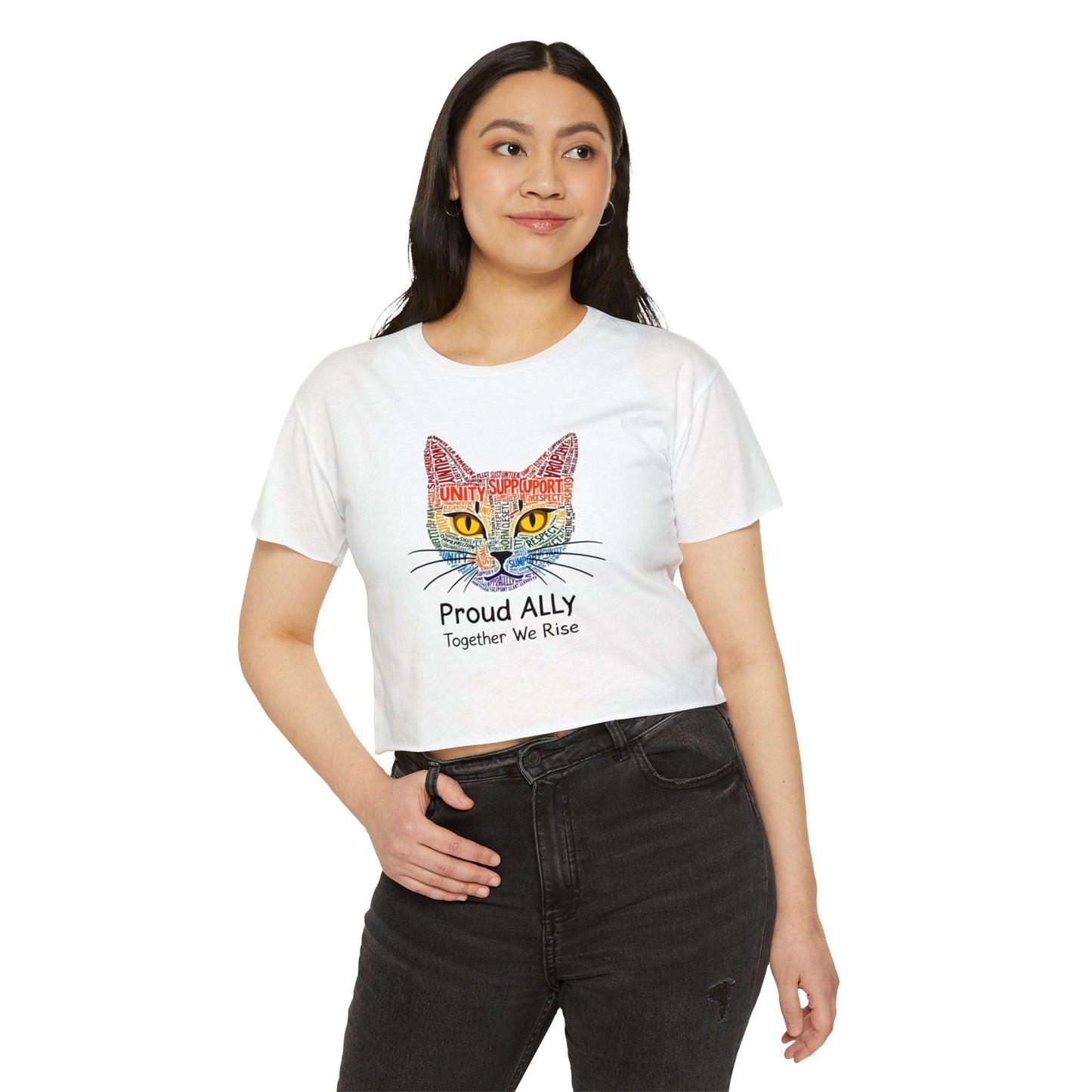 Pride crop top Proud Ally Festival Crop Top - Support Unity & Rise Together