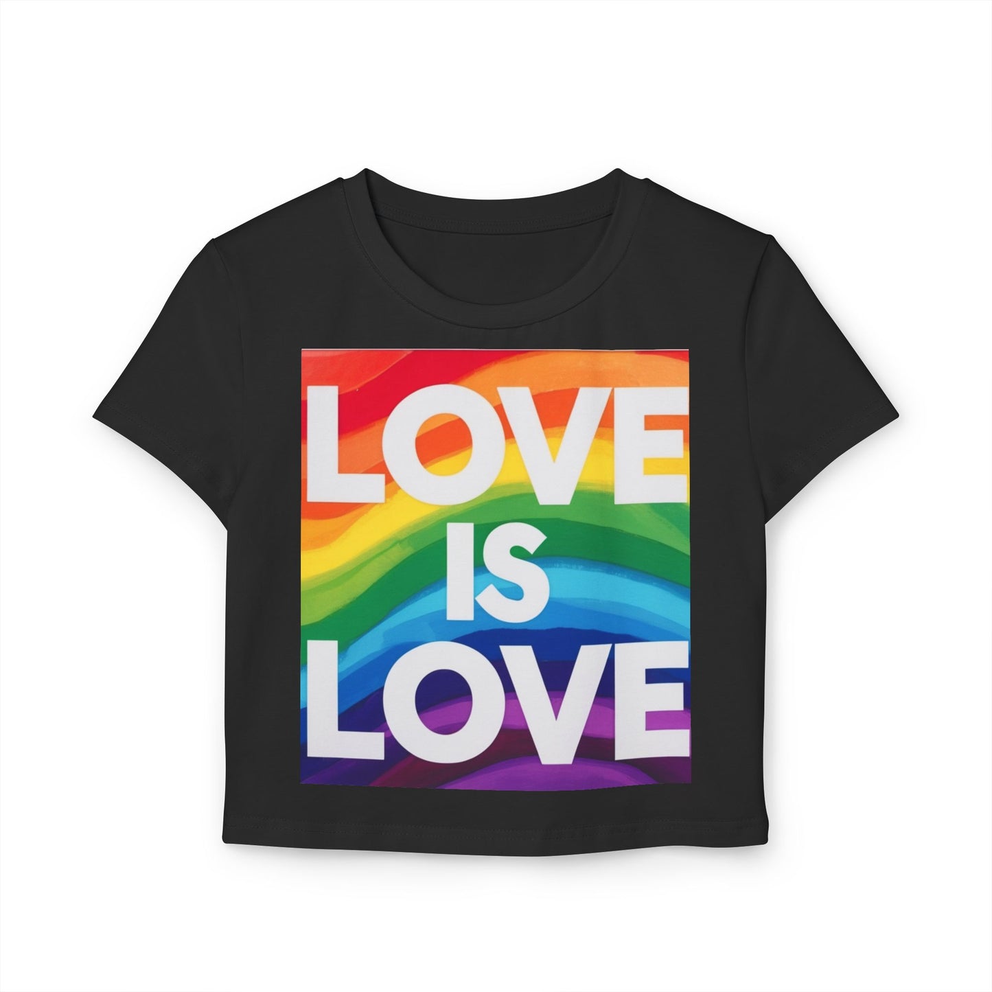 pride baby tee Women's Baby Tee - Love is Love Rainbow Pride T-Shirt
