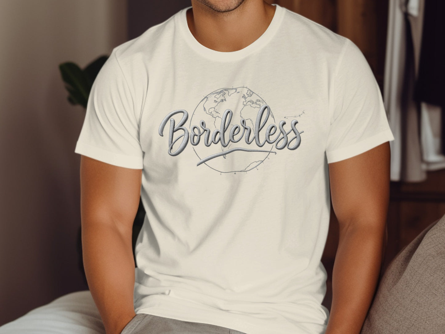 Borderless Design White Graphic T-shirt product type