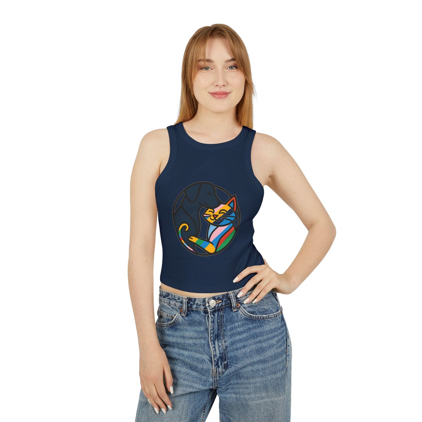 Pride tank top Cozy Cat and Dog Love Racer Tank Top for Pet Lovers