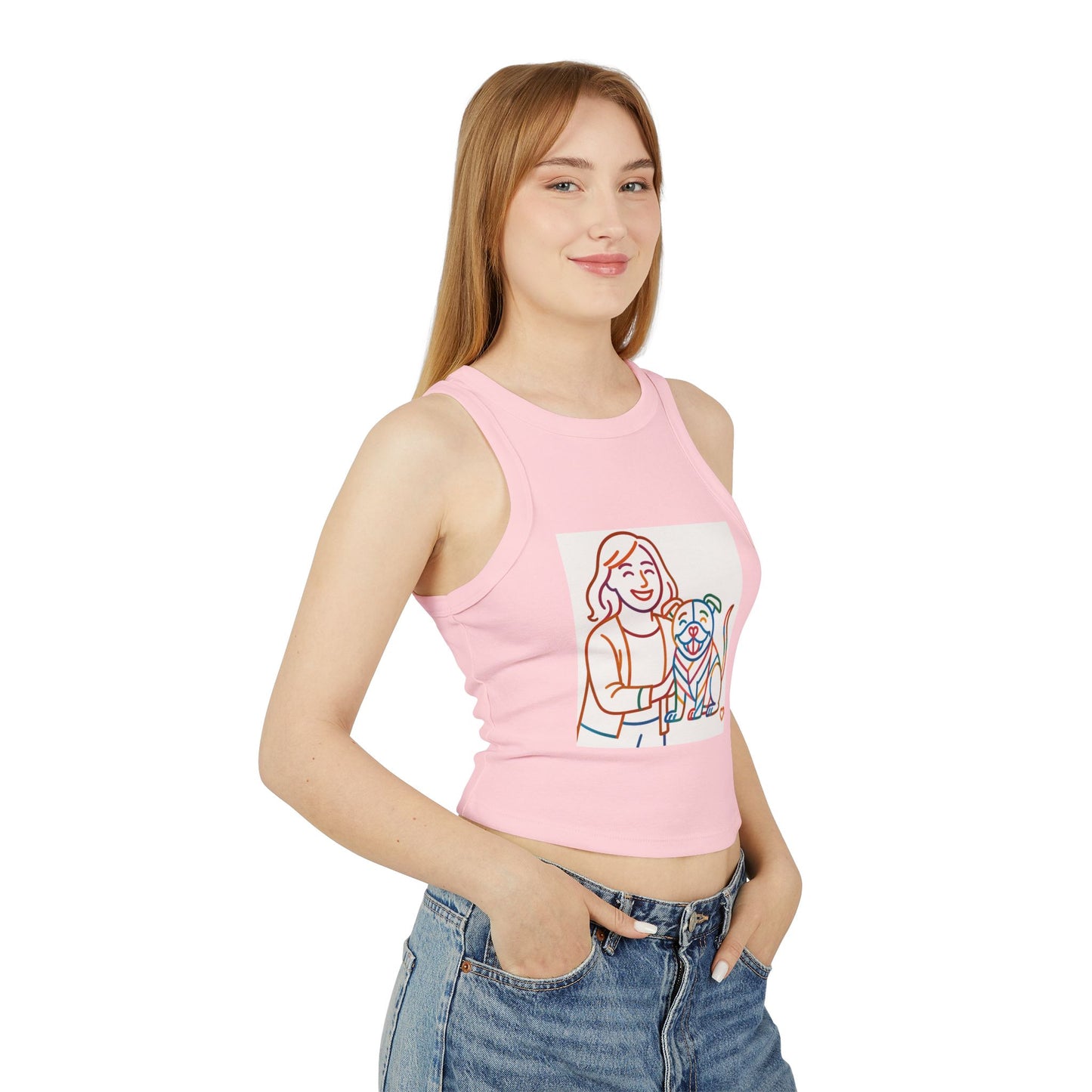 pride tank top Cute Dog Lover Racer Tank Top - Women's Micro Ribbed Crop Tee