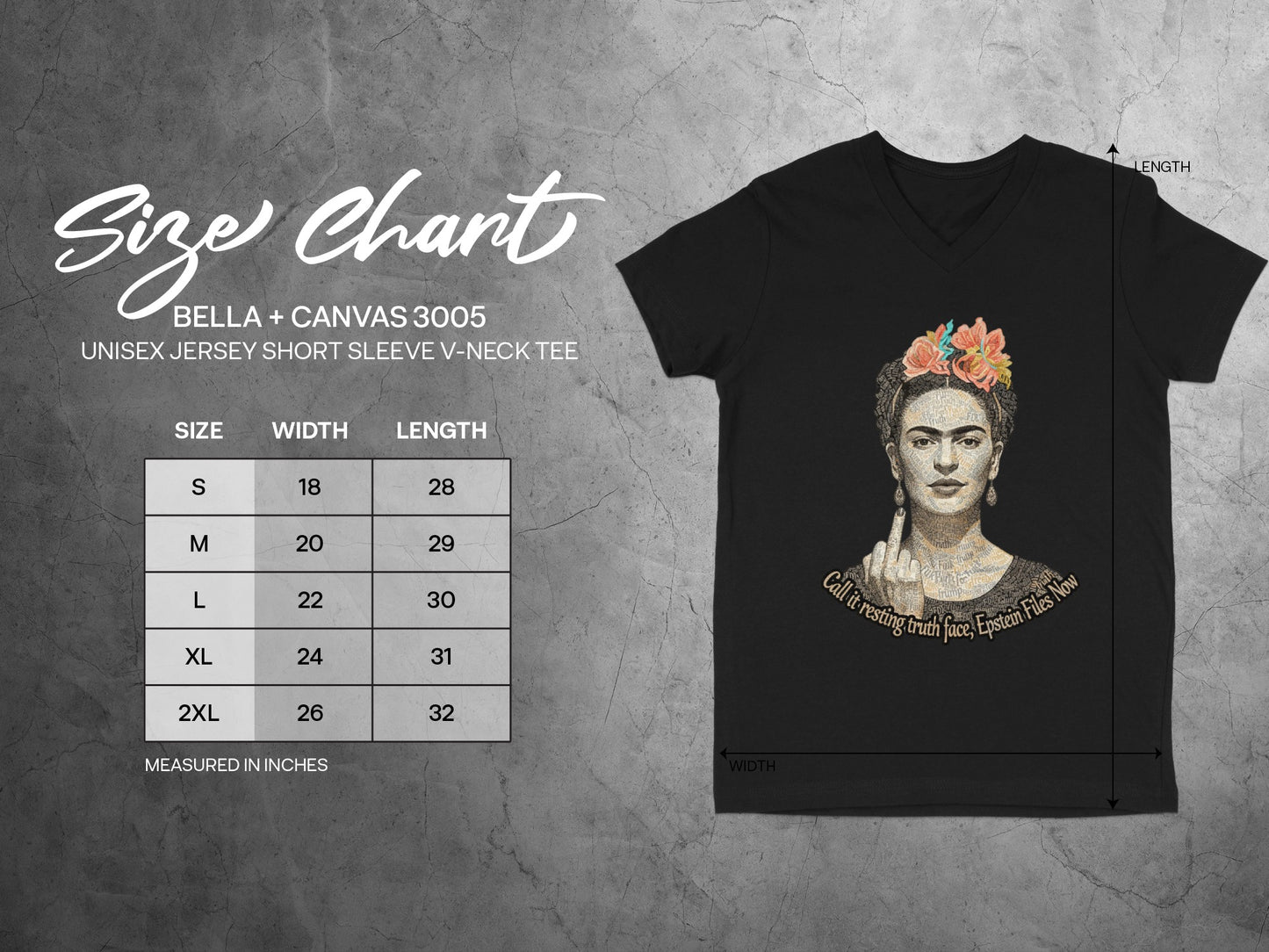 Frida Artistic Design Unisex V-Neck Tee