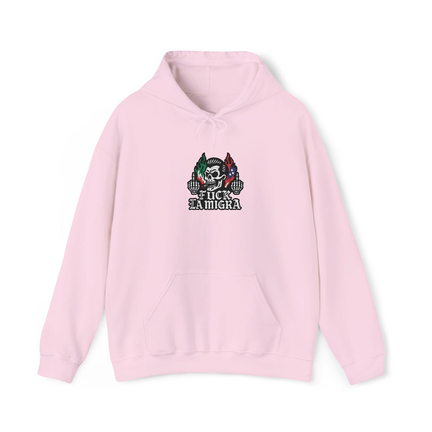 Fuck La Migra Embroidery Hoodie Anto Trump Hoodie Unisex Heavy Blend™ Hooded Sweatshirt