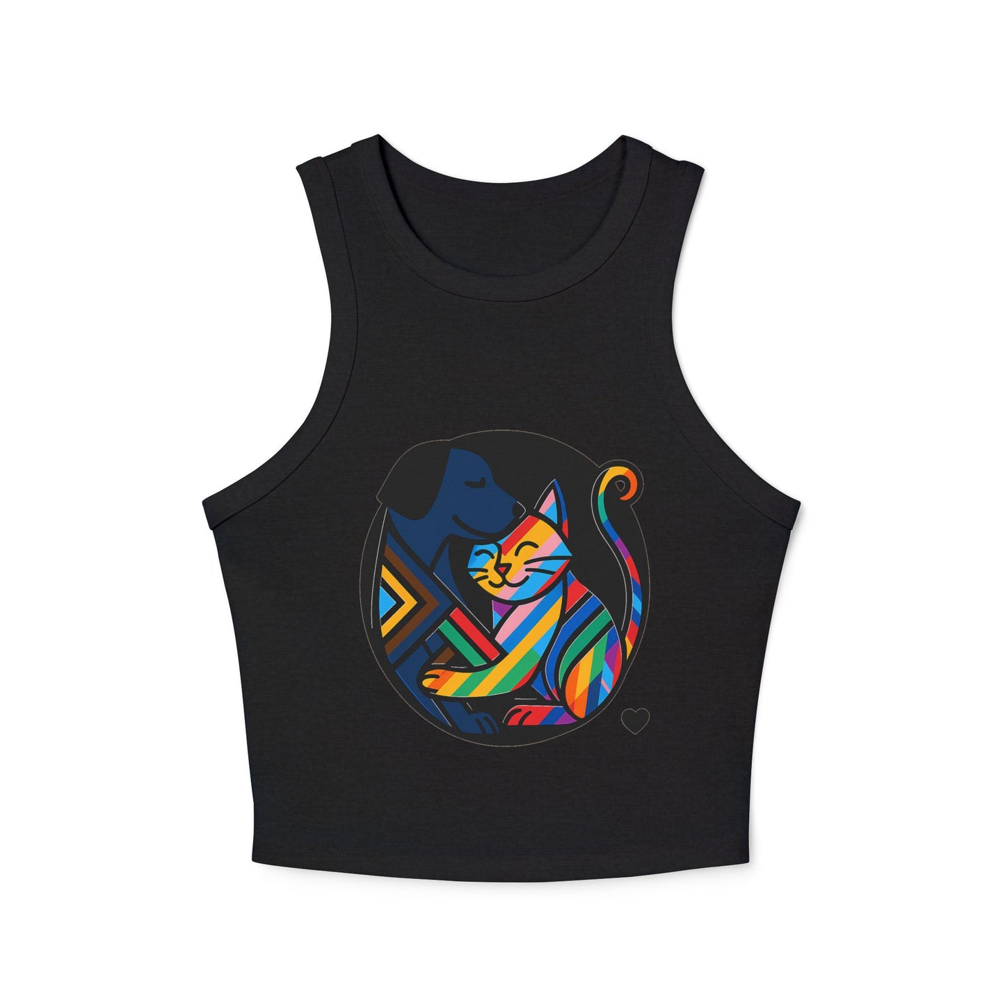 Pride tank top Colorful Animal Love Women's Racer Tank Top - Cute Cat and Dog Design