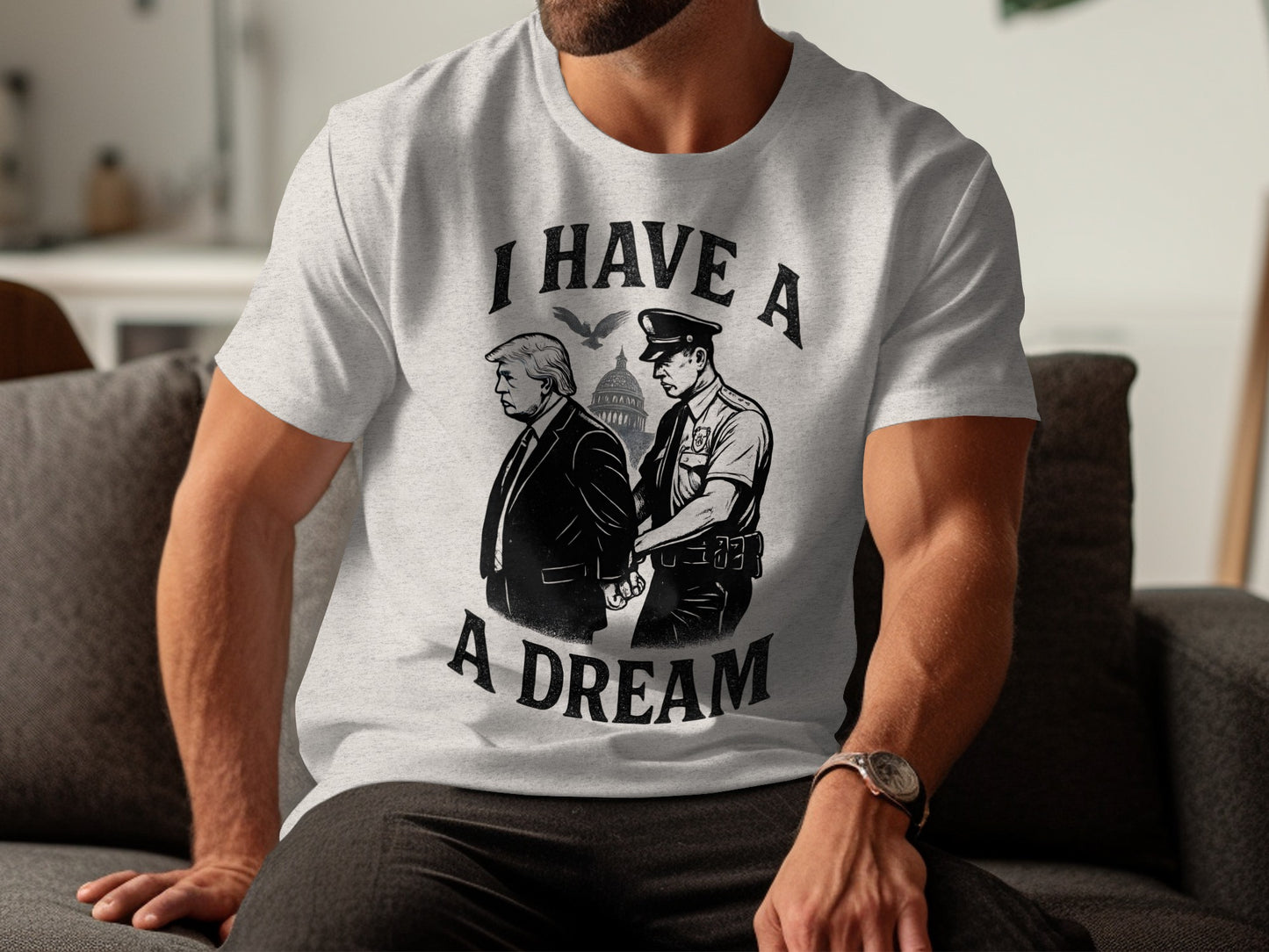 I Have A Dream Arrest Cartoon Graphic T-shirt product type