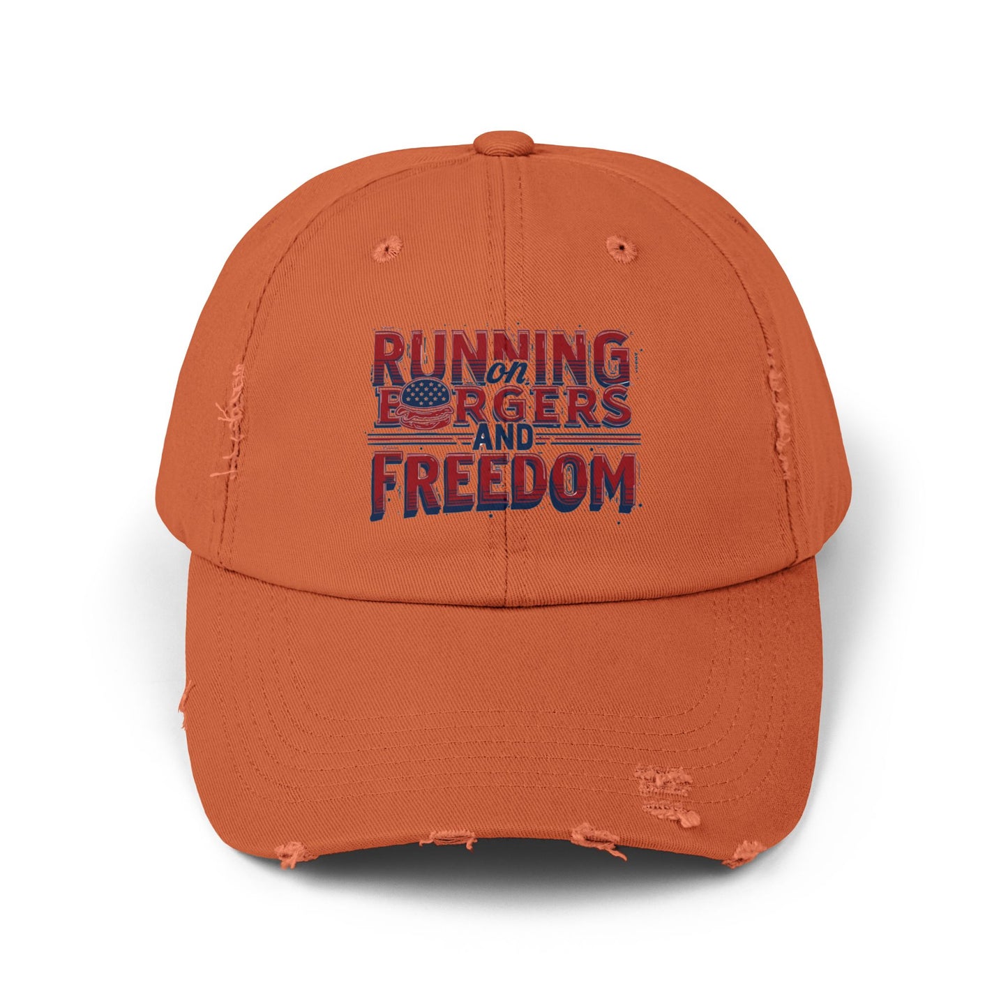 Unisex Distressed Cap - Running for Freedom Vintage Style Hat