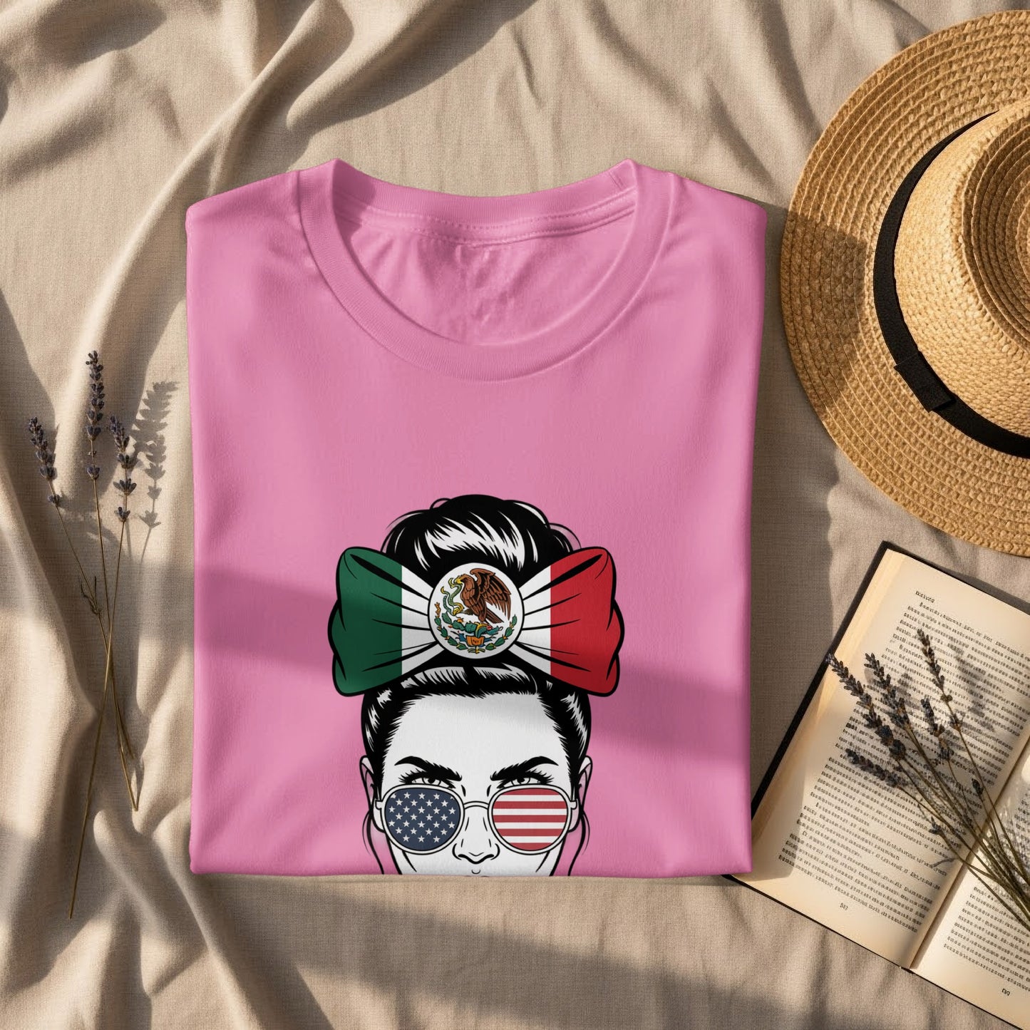 Mexican And American Flag Headband Sunglasses Shirt product