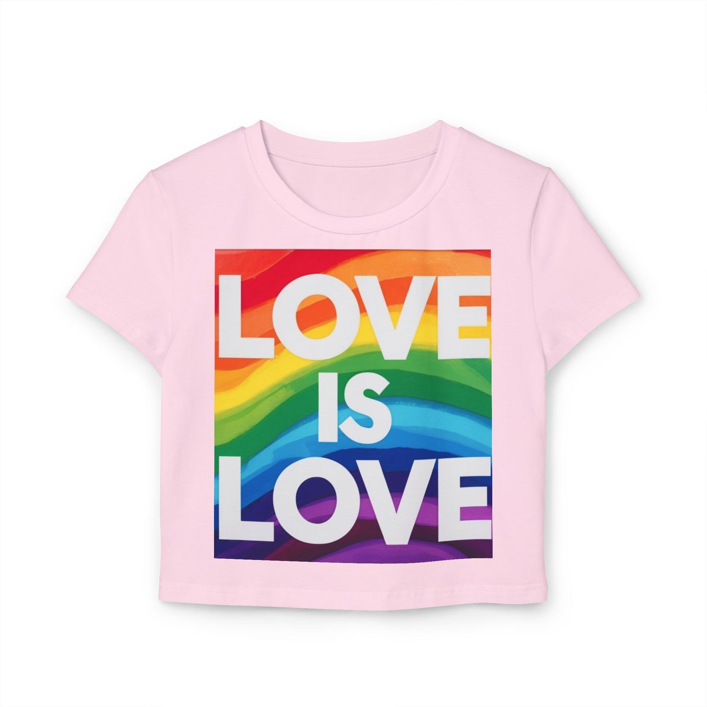 pride baby tee Women's Baby Tee - Love is Love Rainbow Pride T-Shirt