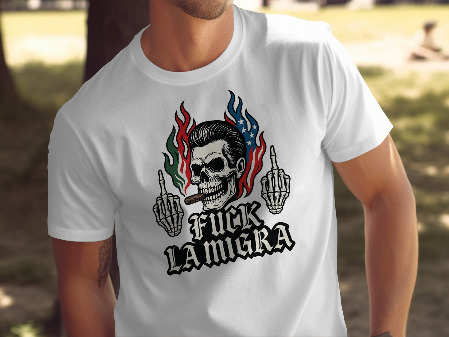 Skull Middle Finger Graphic Design Shirt product