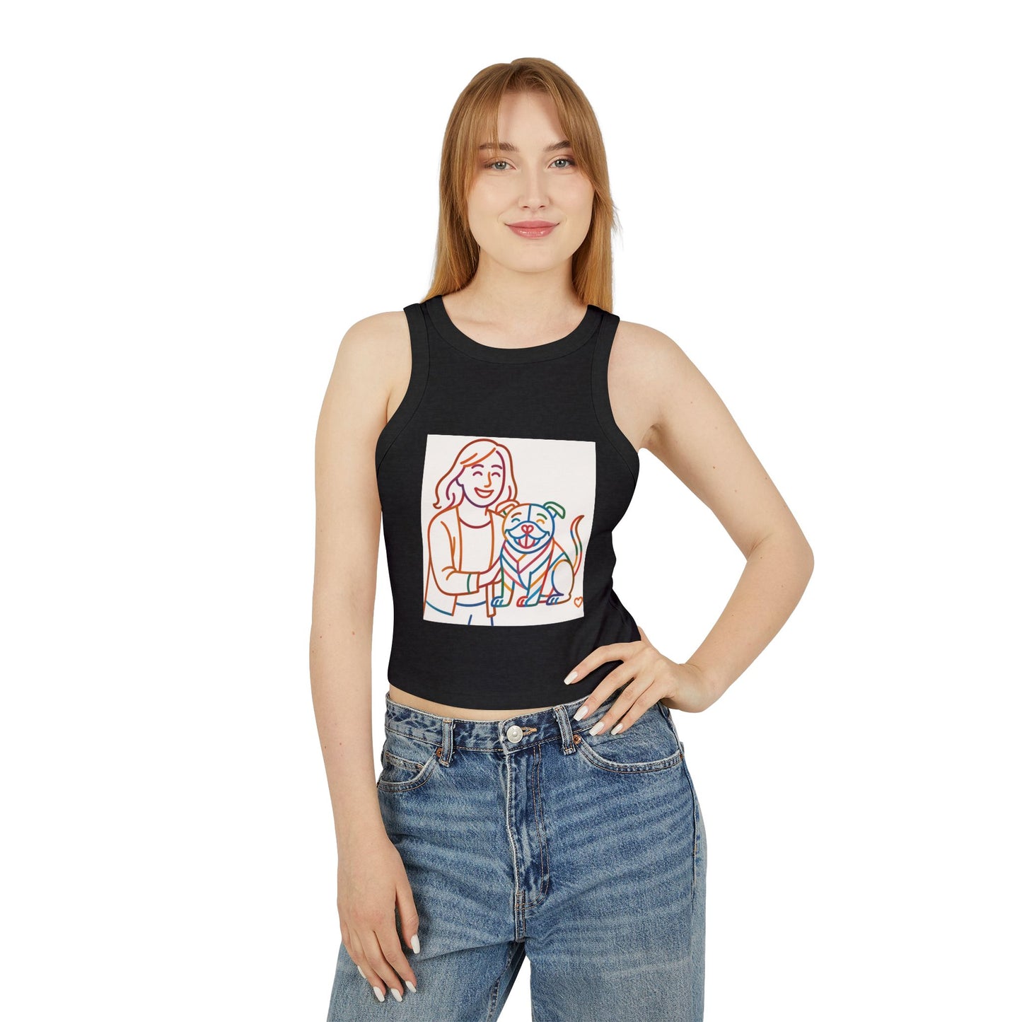 pride tank top Cute Dog Lover Racer Tank Top - Women's Micro Ribbed Crop Tee