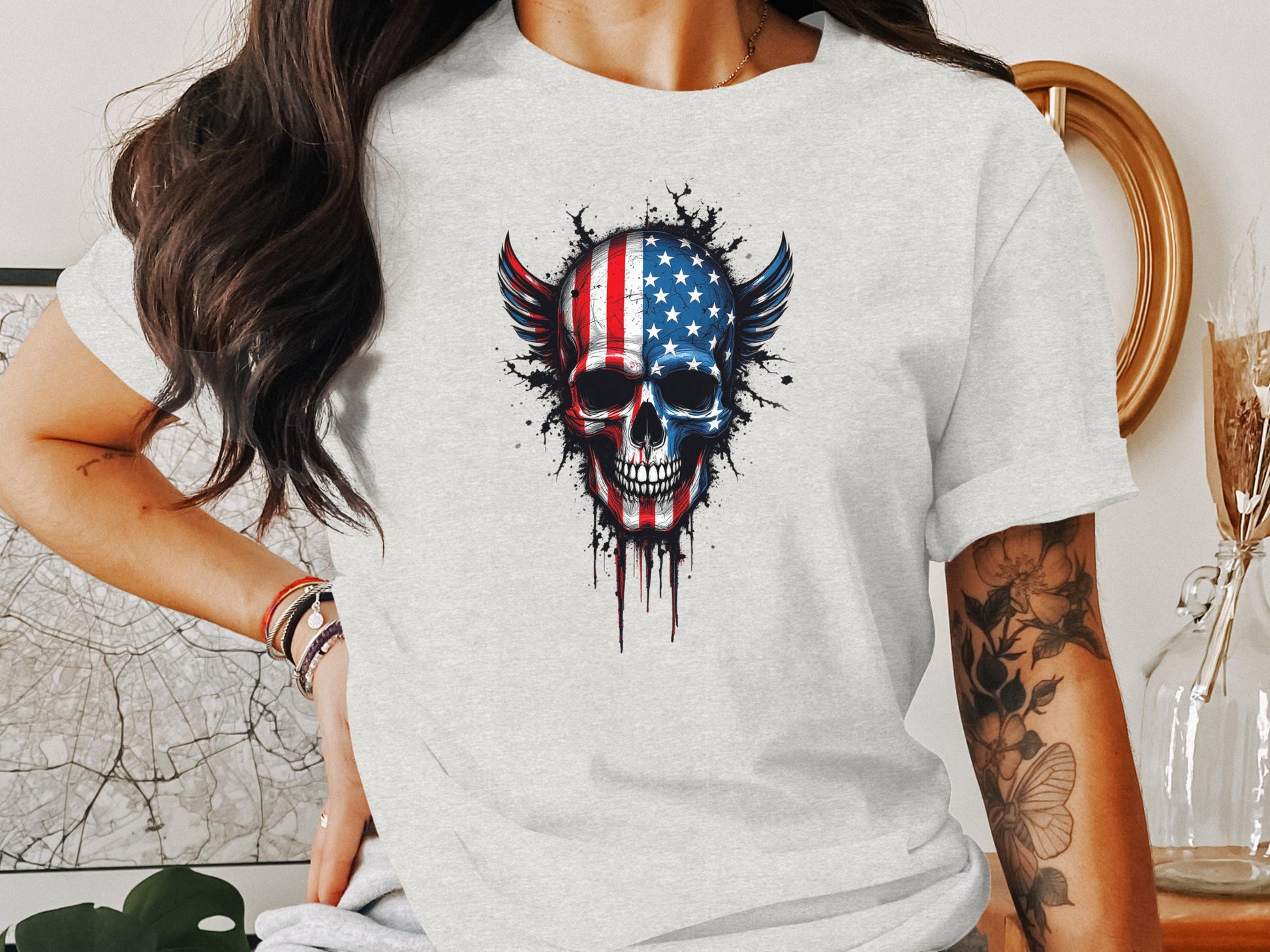 American Flag Skull Graphic Tee product