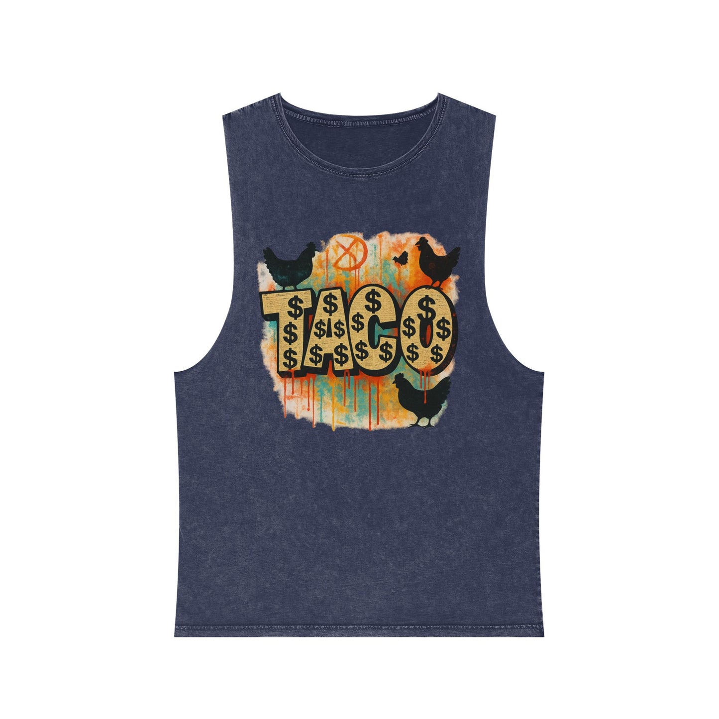 Trendy Stonewash Tank Top for Casual Vibes, Unisex Summer Tee, Graphic Muscle Shirt, Festival Wear, Beachwear, Gift Idea