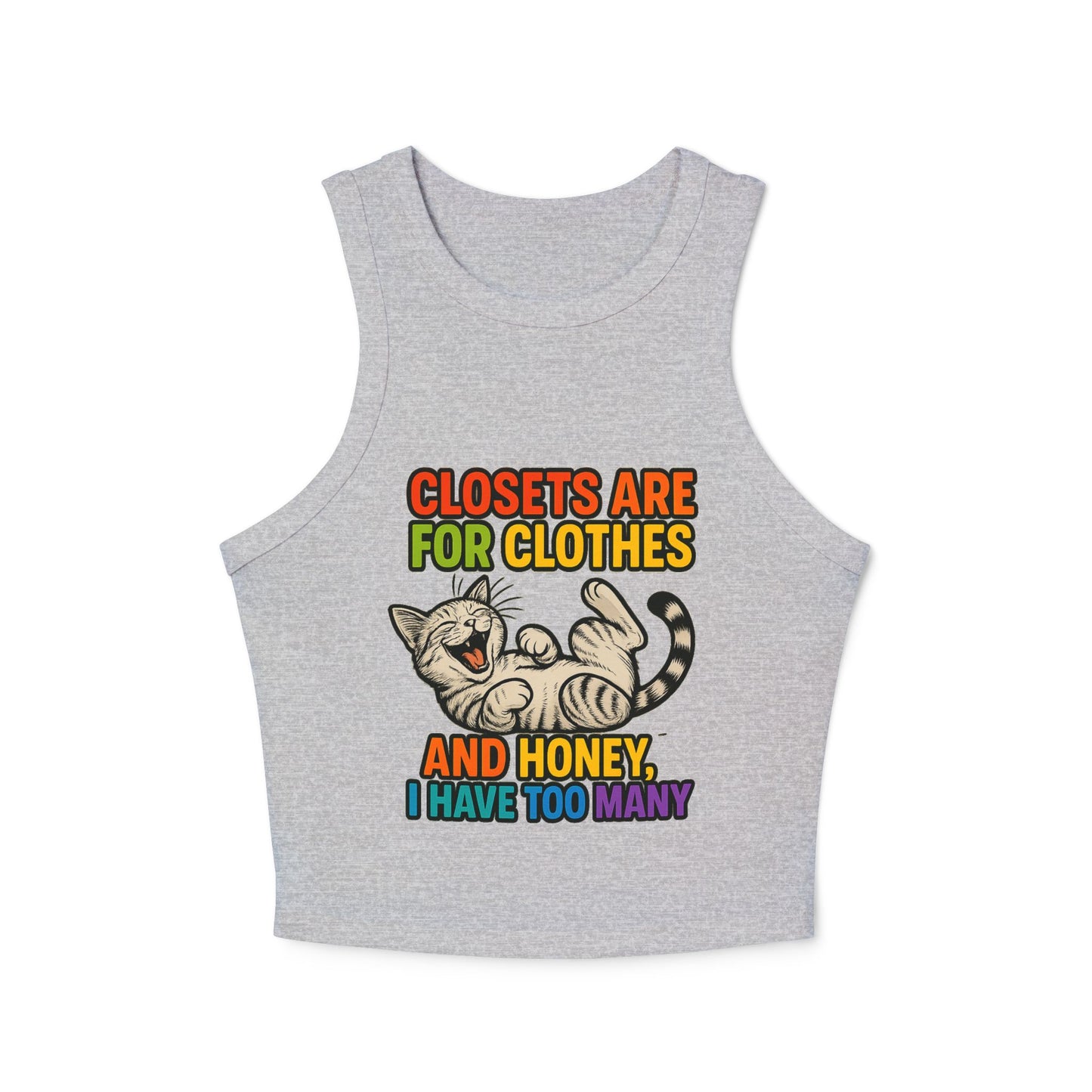 Pride Tank Top Funny Cat Love Women's Racer Tank Top - 'Closets Are For Clothes'