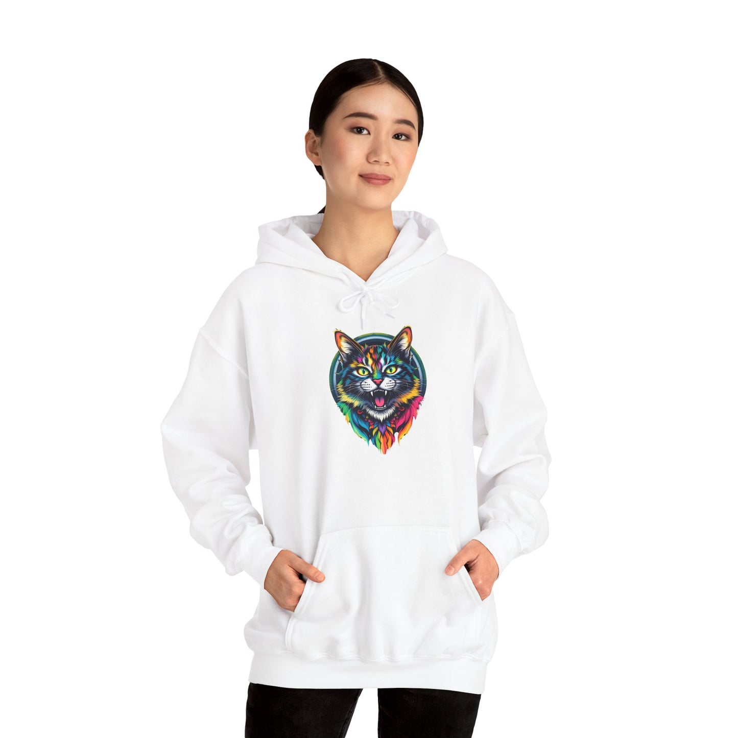 Pride hoodie Colorful Cat Design Unisex Hoodie – Cozy & Vibrant Sweatshirt for Animal Lovers
