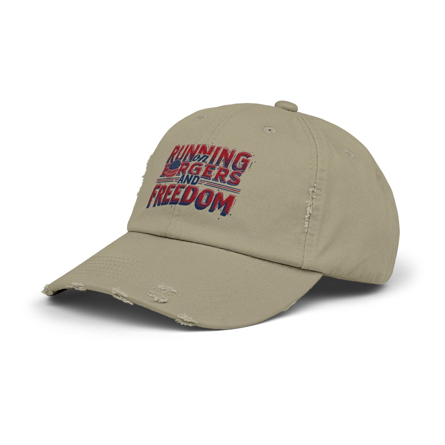 Unisex Distressed Cap - Running for Freedom Vintage Style Hat