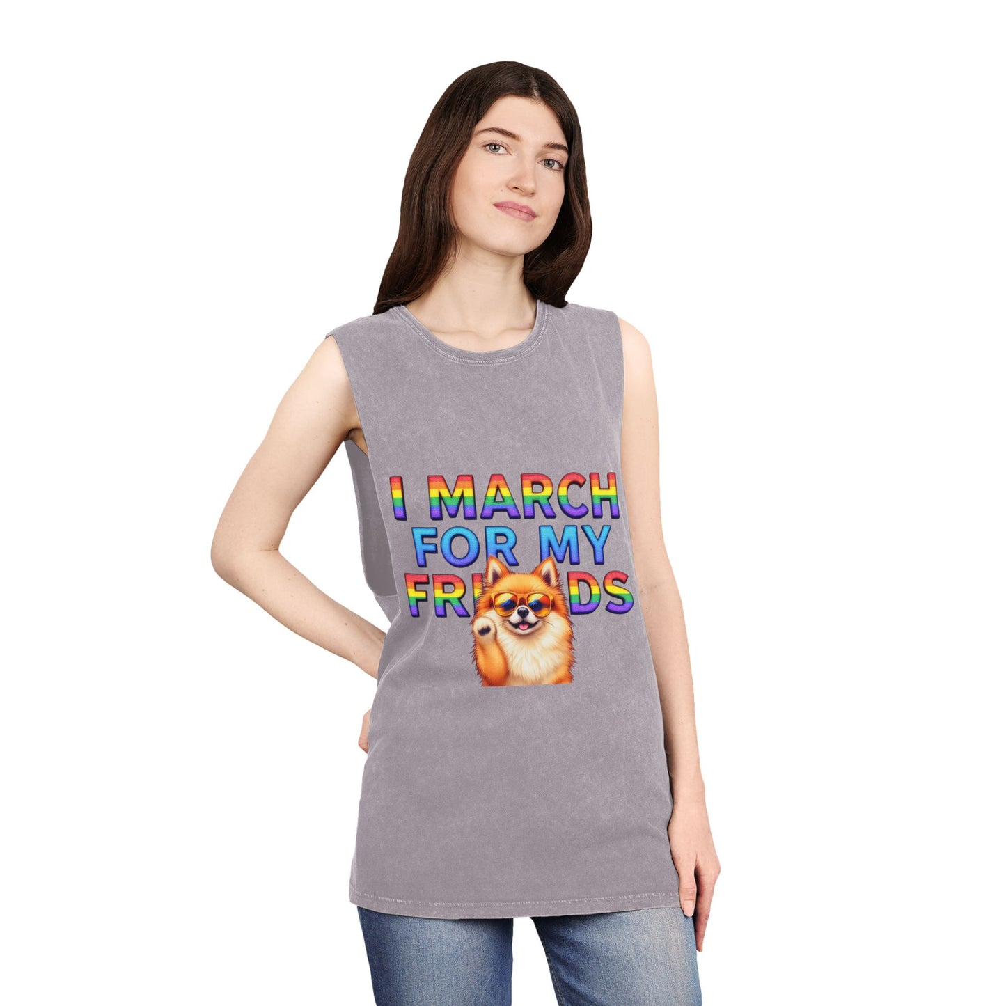 Pride Graphic Tank Top - I March for My Friends