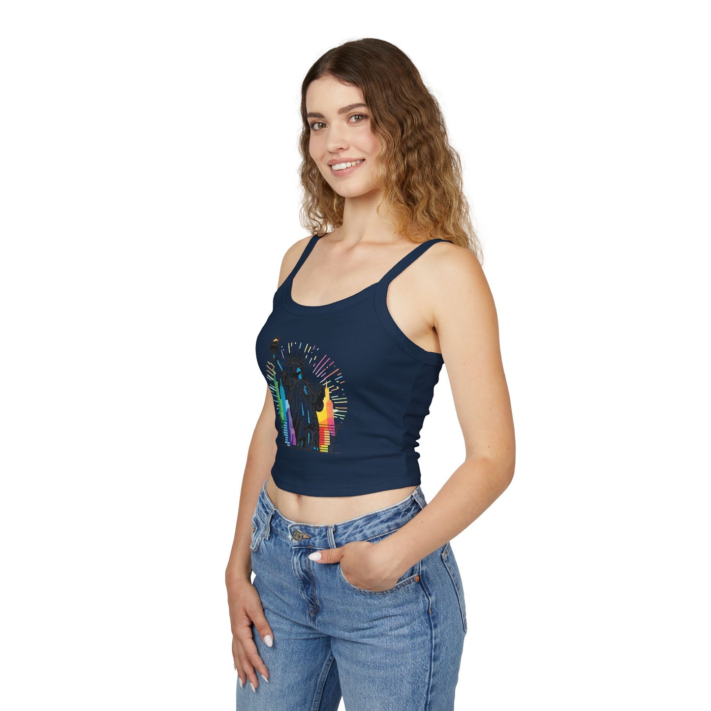 pride tank top Statue of Liberty Women's Spaghetti Strap Tank Top