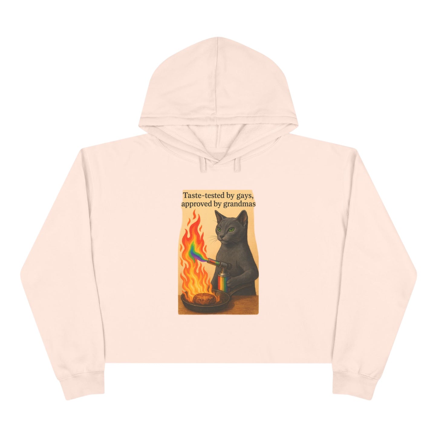 Cat Lover's Crop Hoodie - Funny Gift for Grandparents, Cute Animal Apparel, Cozy Streetwear, Unique Cat Design