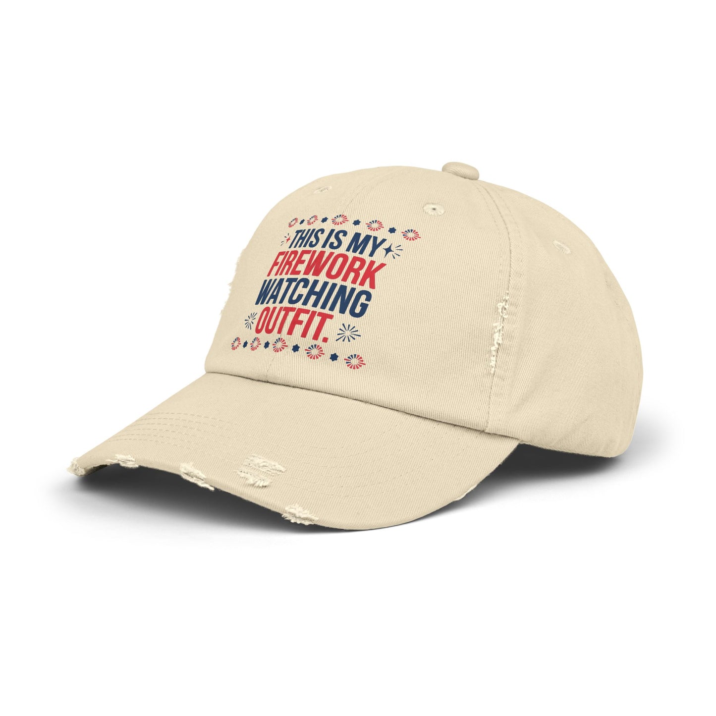 Firework Watching Cap - Unisex Distressed Hat for Celebrations