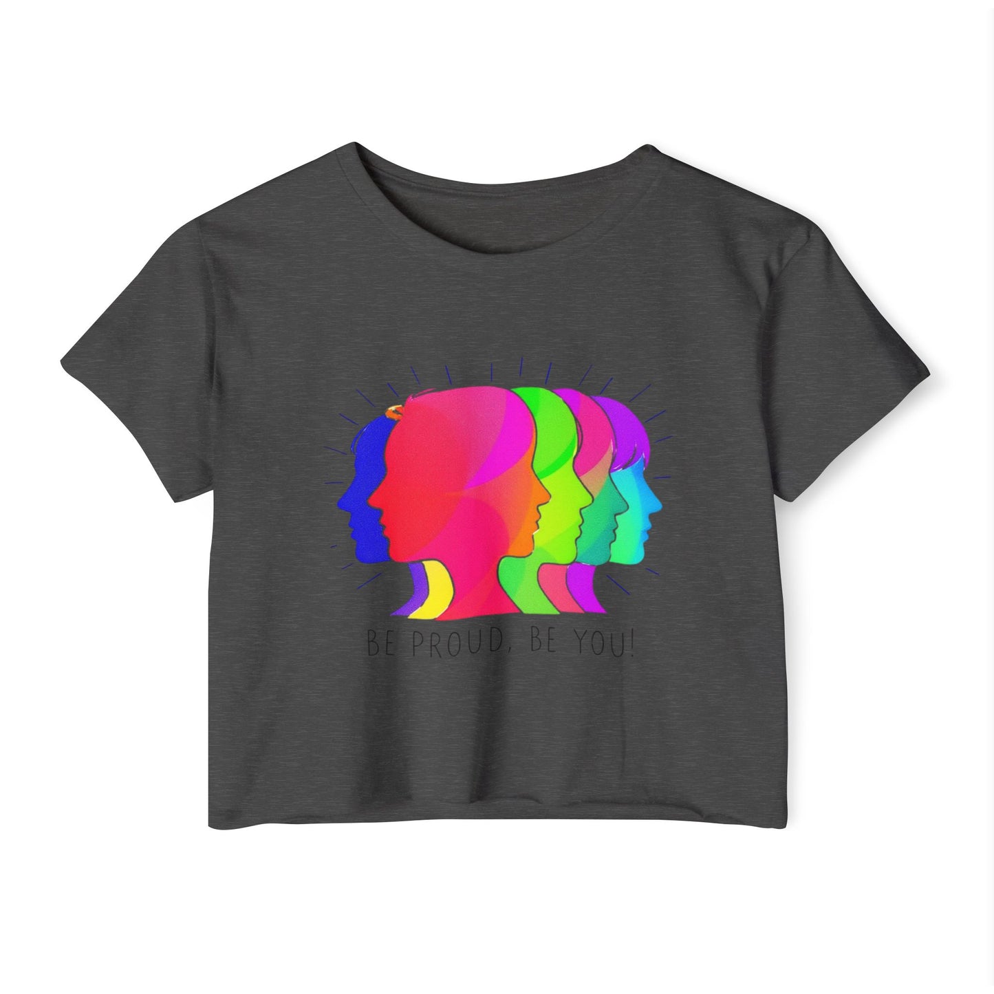 Pride crop top Women’s Festival Crop Top - Be Proud, Be You! Vibrant Pride Graphic Tee